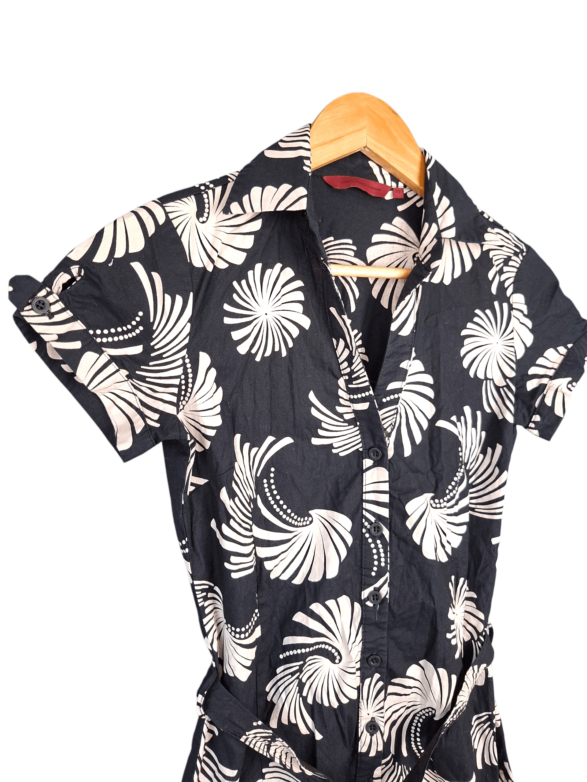 John Richmond John Richmond Floral Graphic Print Belted Shirt Dress Size S / US 4 / IT 40 - 2 Thumbnail
