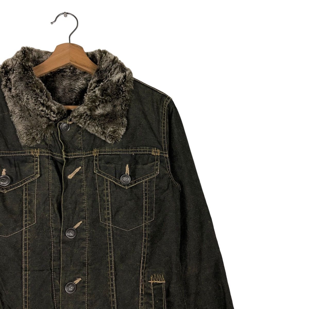 Japanese Brand 🔥VINTAGE BIKER JACKET TRUCKER MINK FUR LINING ISSEY MIYAKE Size US S / EU 44-46 / 1 - 8 Thumbnail