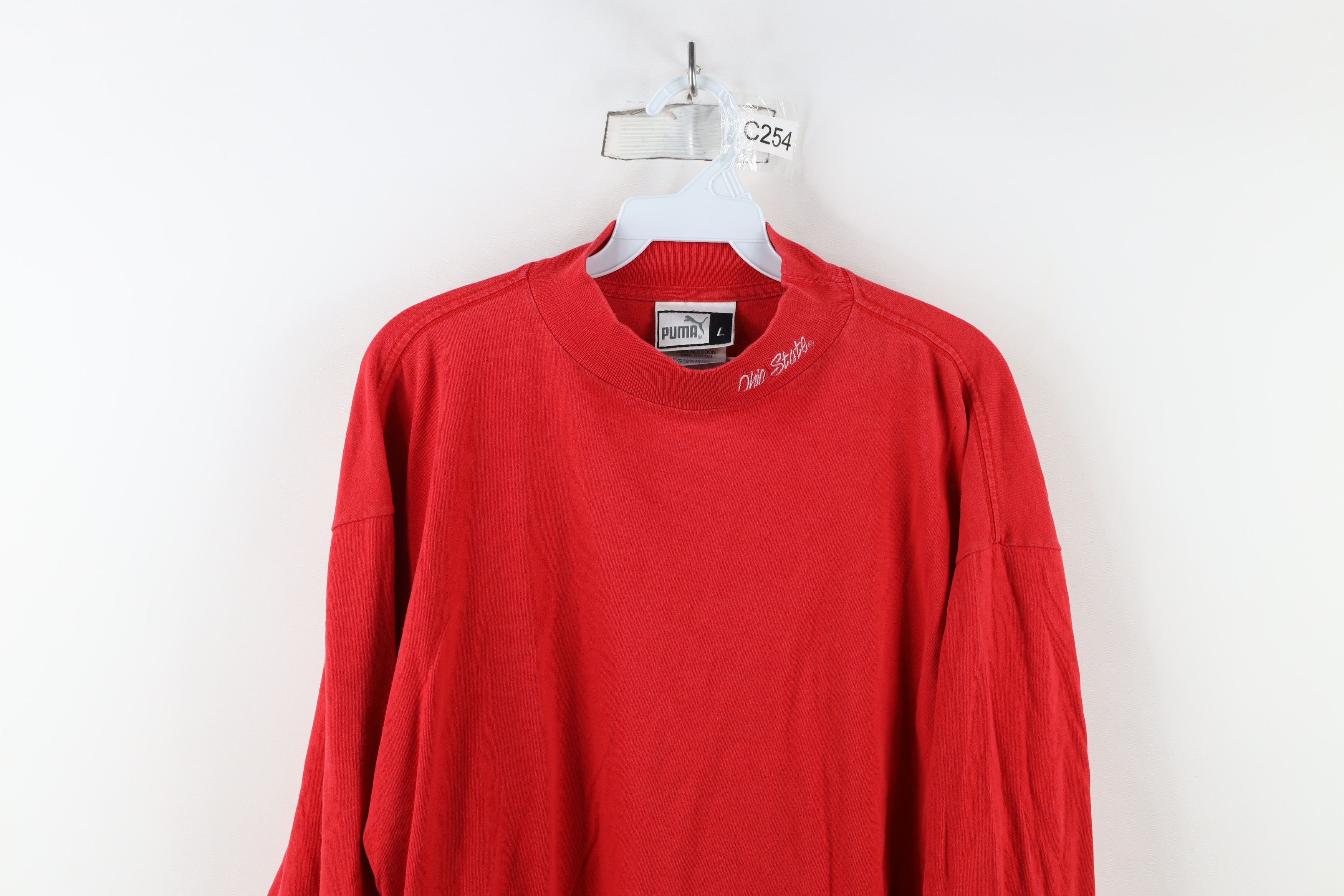 Puma × Vintage Vintage 90s Puma Ohio State University Mock Neck T-Shirt Size US L / EU 52-54 / 3 - 2 Thumbnail