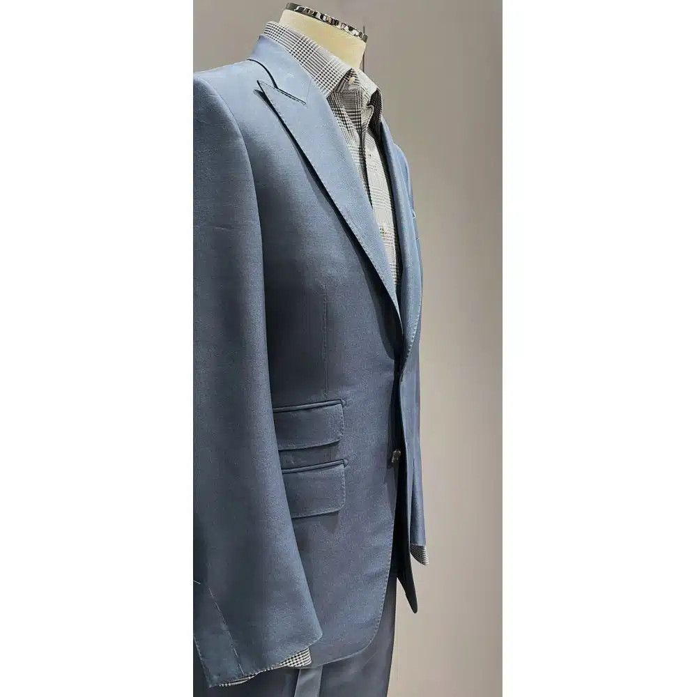 Tom Ford o1loc1c0425 2LYP01 Wool Silk O’connor Suit in Petrol Blue Size US M / EU 48-50 / 2 - 2 Thumbnail