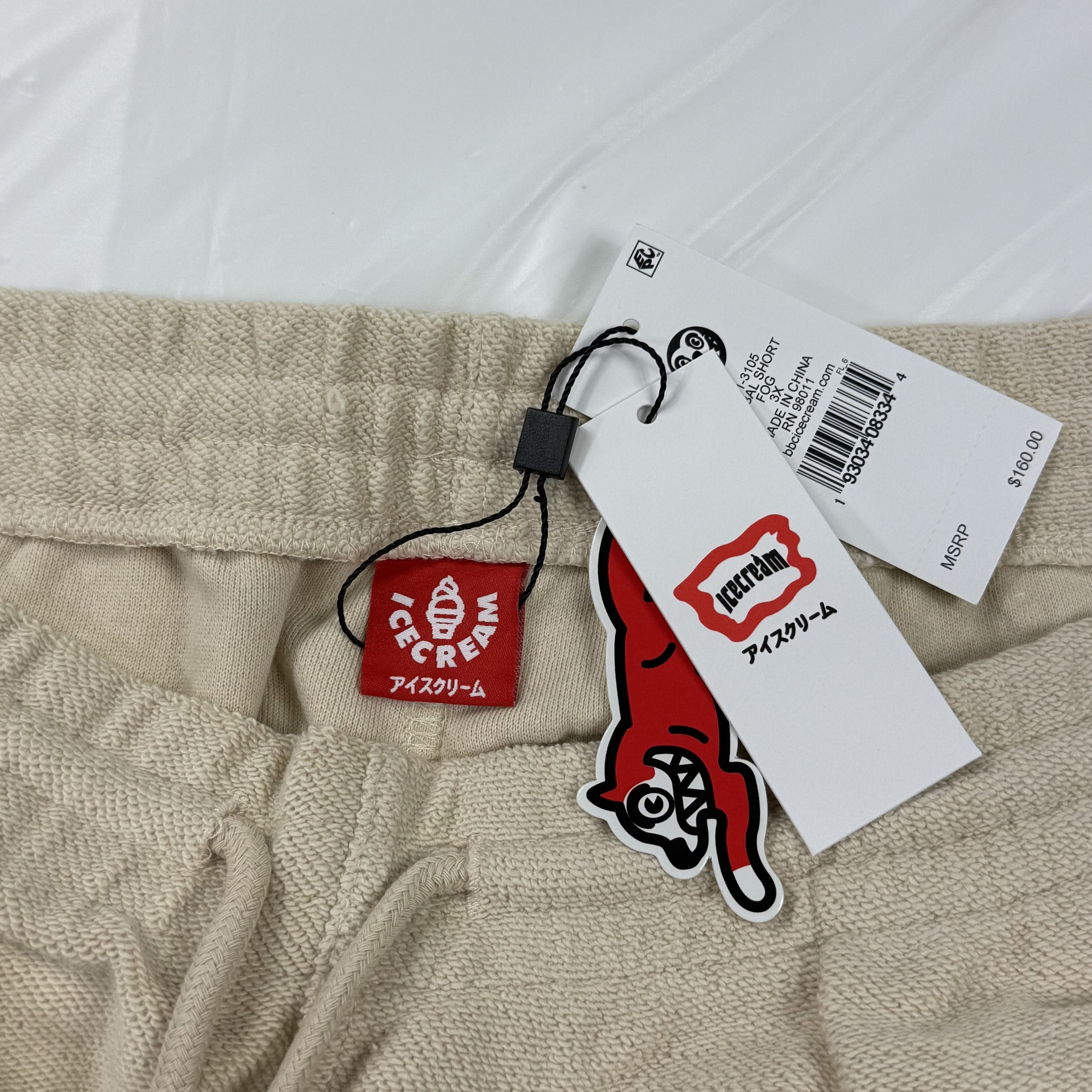 Icecream ICECREAM Astral Shorts Mens 3X Fog Beige Embroidered New Size US 40 / EU 56 - 7 Thumbnail