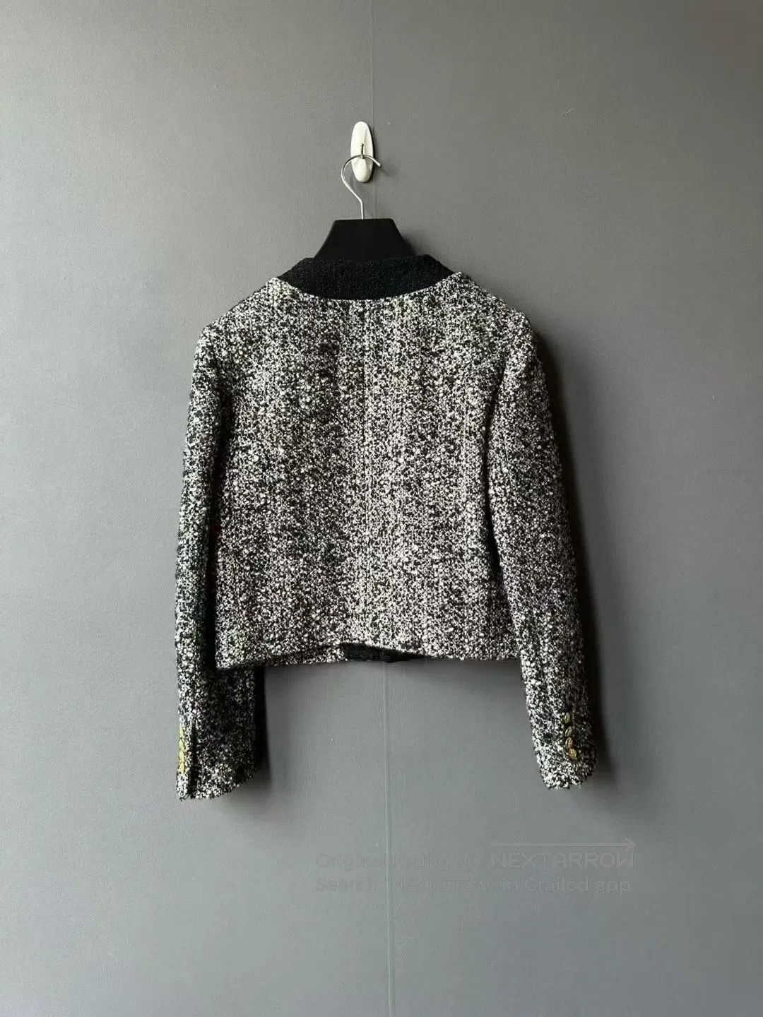 Celine CELINE Black and White Tweed Jacket| Size XXS / US 00 / IT 34 - 2 Thumbnail
