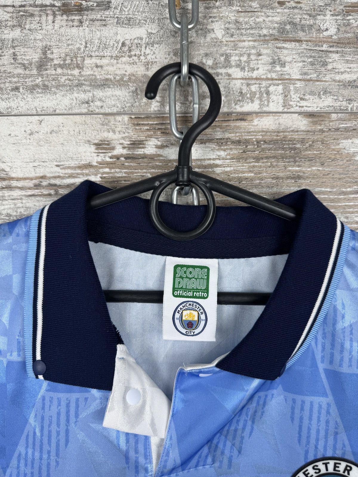 Vintage Mens Vintage Score Draw Manchester City FC T-shirt jersey Size US XL / EU 56 / 4 - 5 Thumbnail