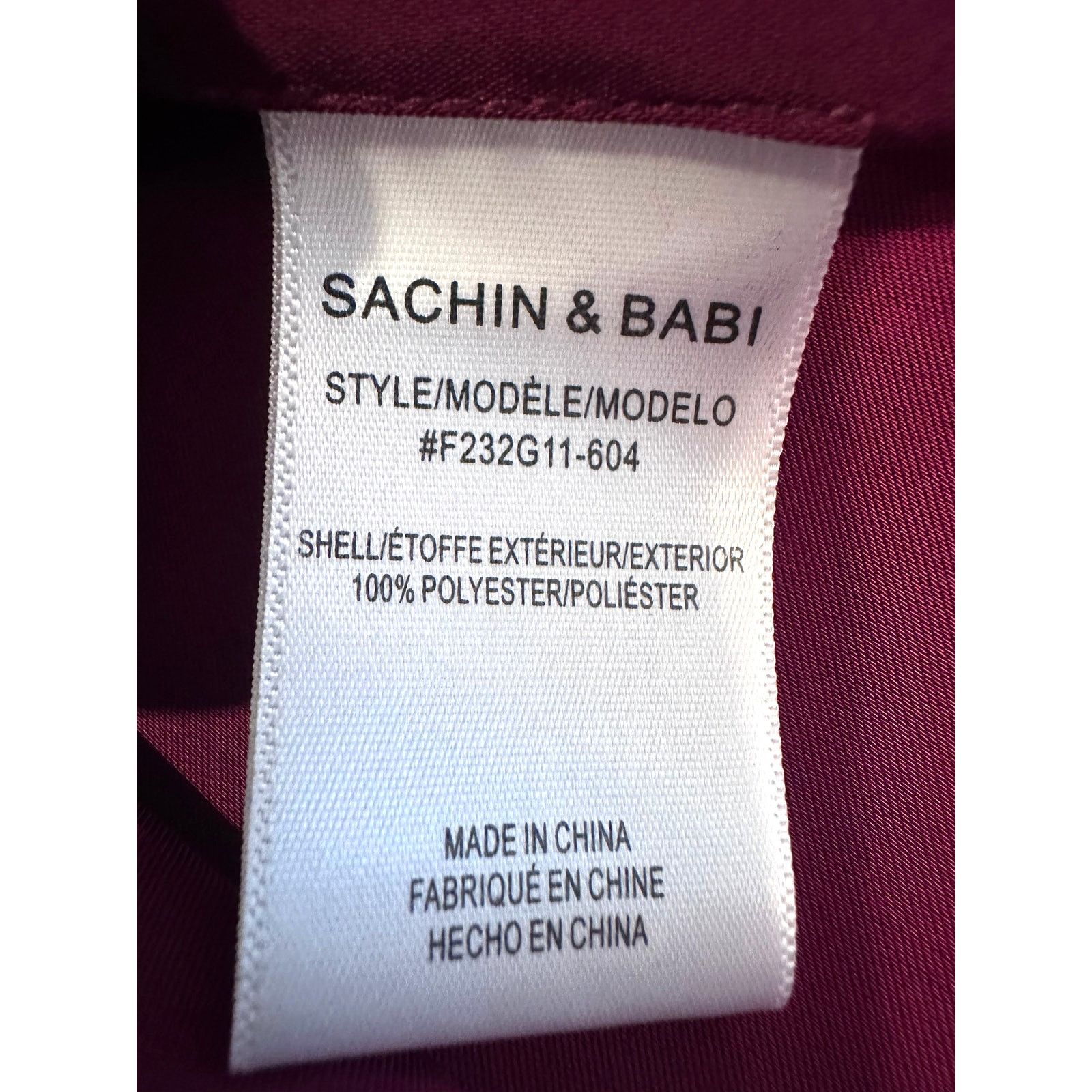 Sachin & Babi Sachin & Babi Women's Burgundy Bryant Gown Front Slit 6 Size M / US 6-8 / IT 42-44 - 14 Thumbnail
