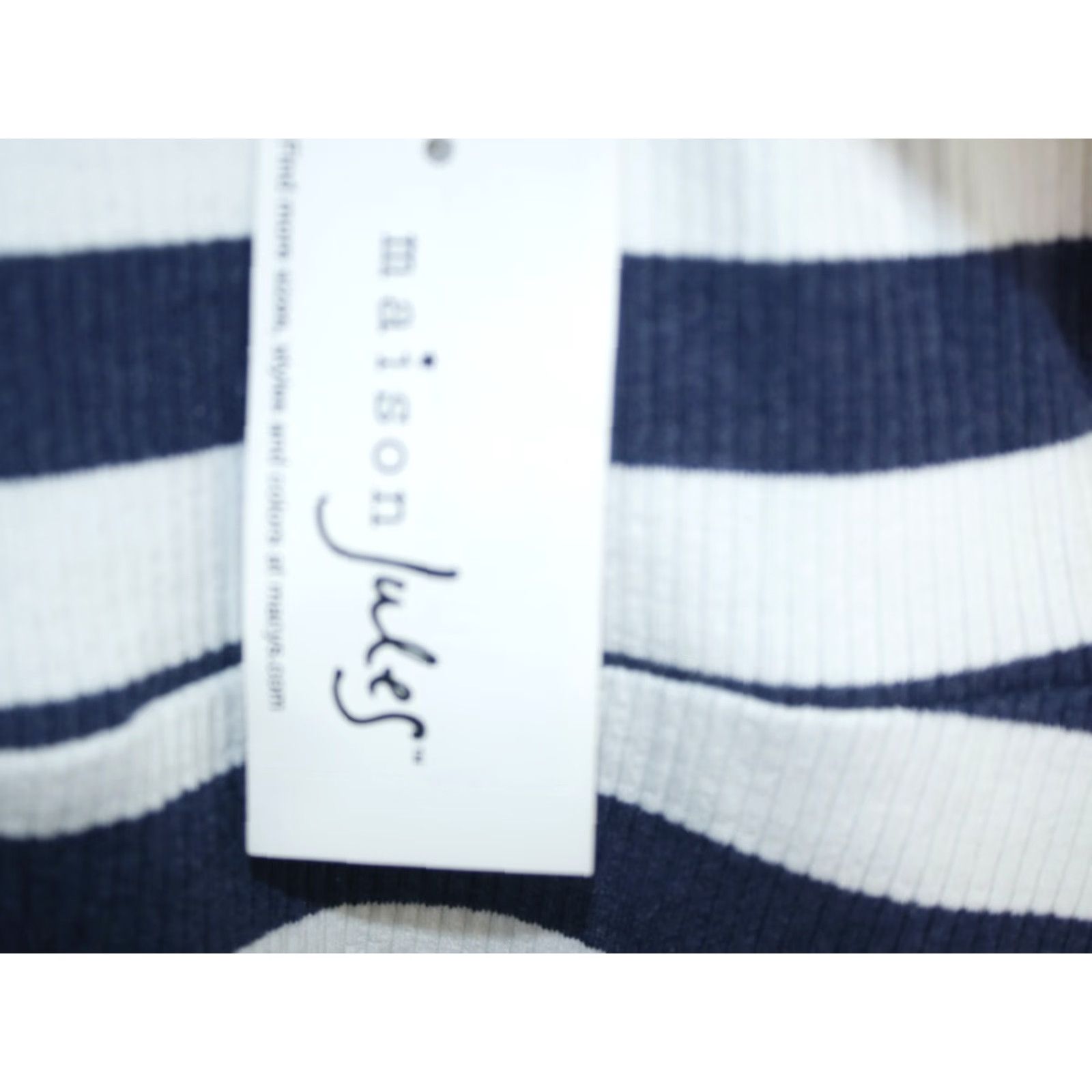 Vintage Maison Jules Dress Womens Short Sleeves Striped Black Casual Mini 2XL NWT Size 40" / US 18 - 6 Thumbnail