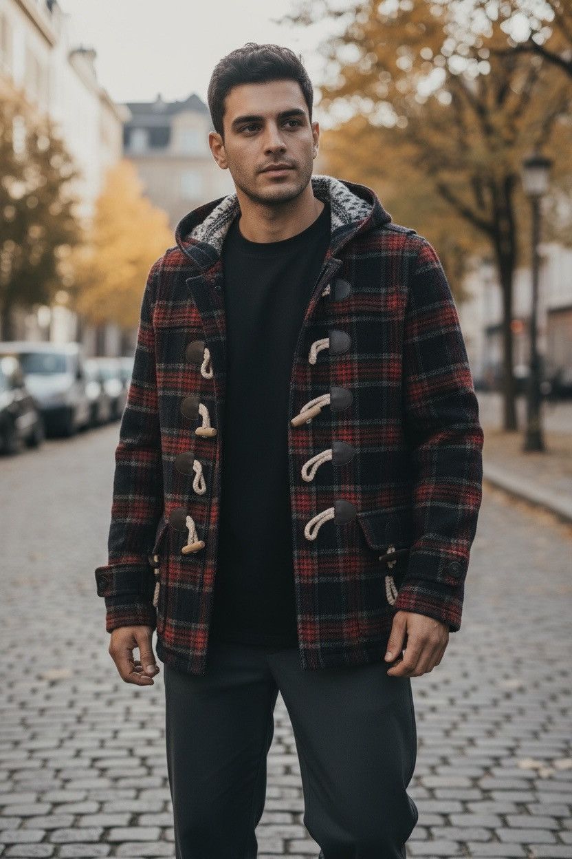Issey Miyake Issey Miyake Ne Net Tartan Duffle Jacket Size US M / EU 48-50 / 2 - 10 Thumbnail