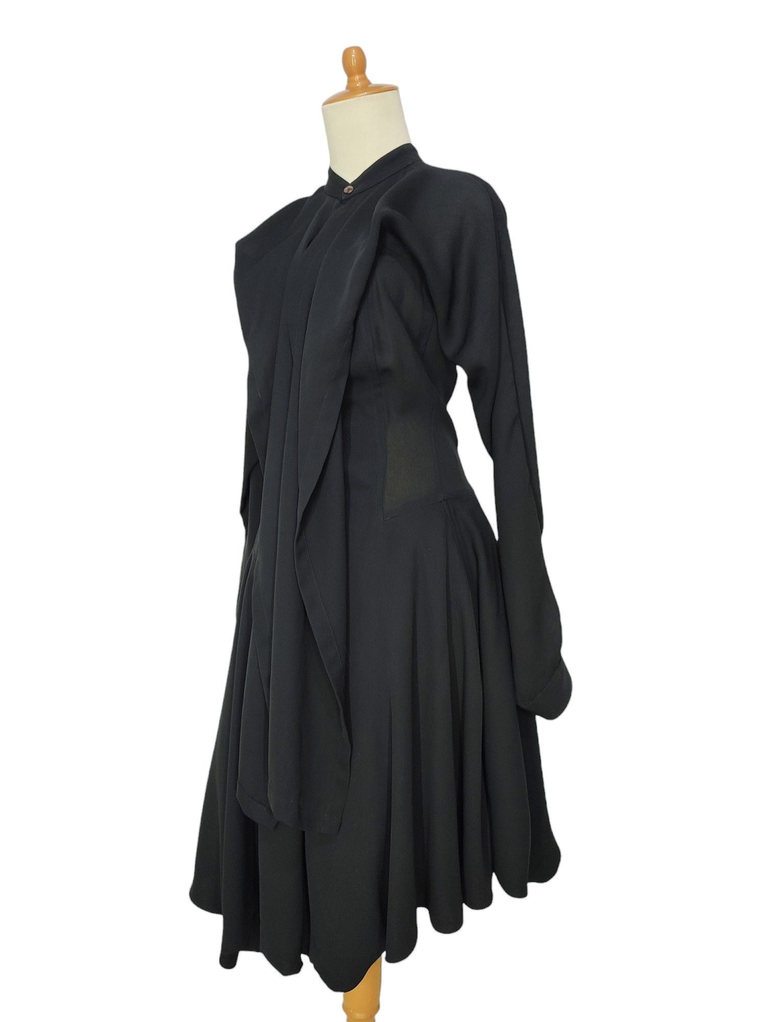 Comme des Garcons ARCHIVE📕90s CDG Drape & Knot Sculptural Asymmetric Dress Size M / US 6-8 / IT 42-44 - 3 Thumbnail