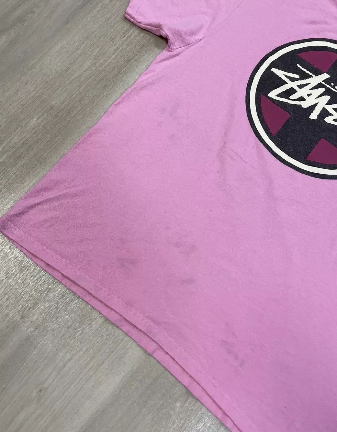 Stussy × Vintage Vintage Y2K Pink Big Logo Stussy Shirt Mens Large Size US L / EU 52-54 / 3 - 2 Thumbnail