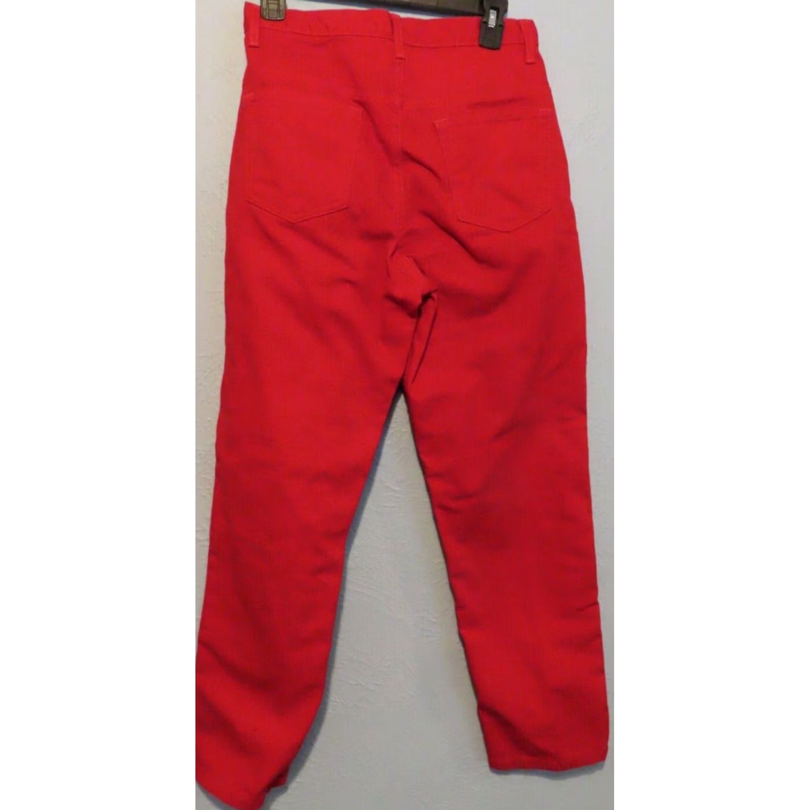 Vintage London Jeans Pants Womens Size 12 Red Denim Straight Pockets 30 in Waist Regular Inseam 29 in High Rise Cotton Button Vintage No Size 34" / US 12 / IT 48 - 7 Thumbnail