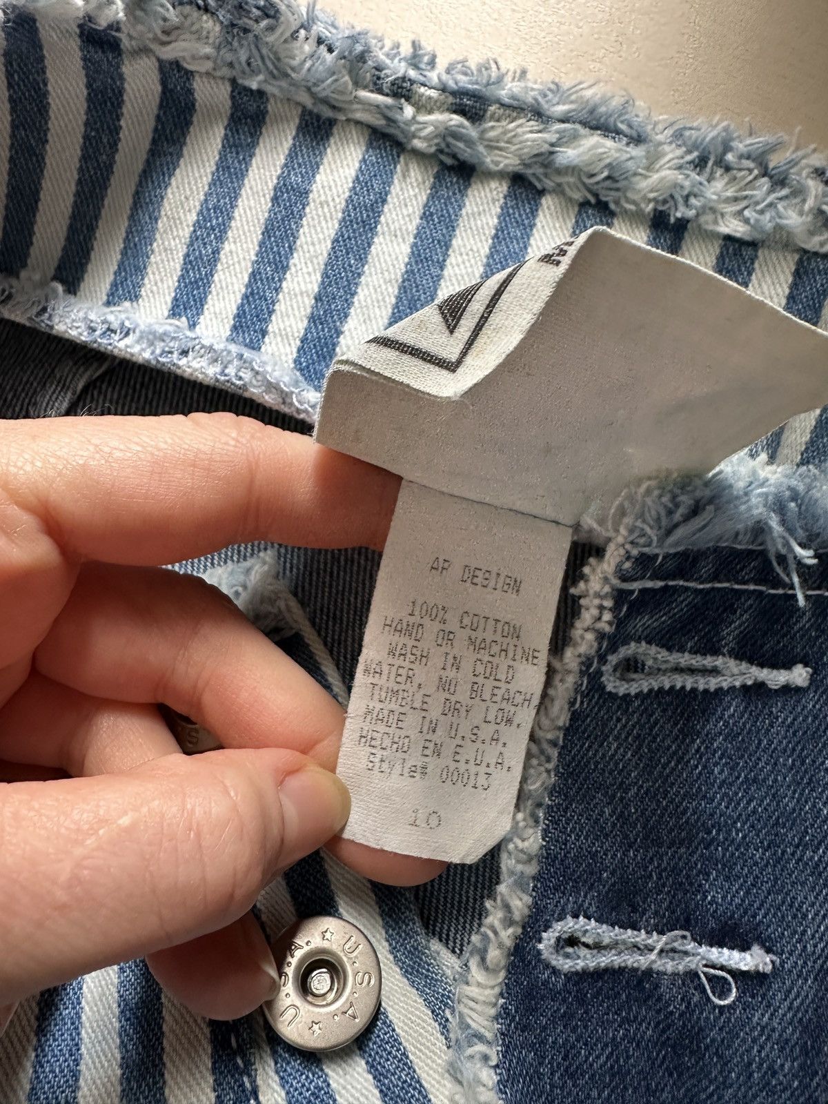 If Six Was Nine × Seditionaries Y2K Patchwork Denim Flared Baggy Stripe Jeans Size 32" / US 10 / IT 46 - 9 Thumbnail