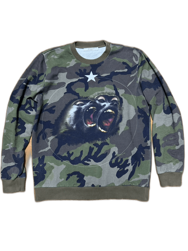 Givenchy Givenchy Camouflage Monkey Print Sweatshirt L Size US L / EU 52-54 / 3 - 1 Thumbnail