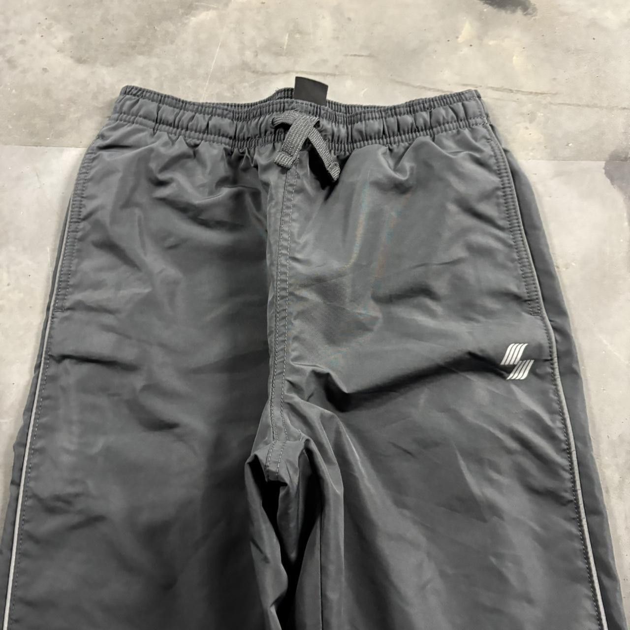 Vintage Crazy Vintage Y2K/2000s Grey Nylon Striped Essential Track Pants! Size US 27 - 2 Thumbnail