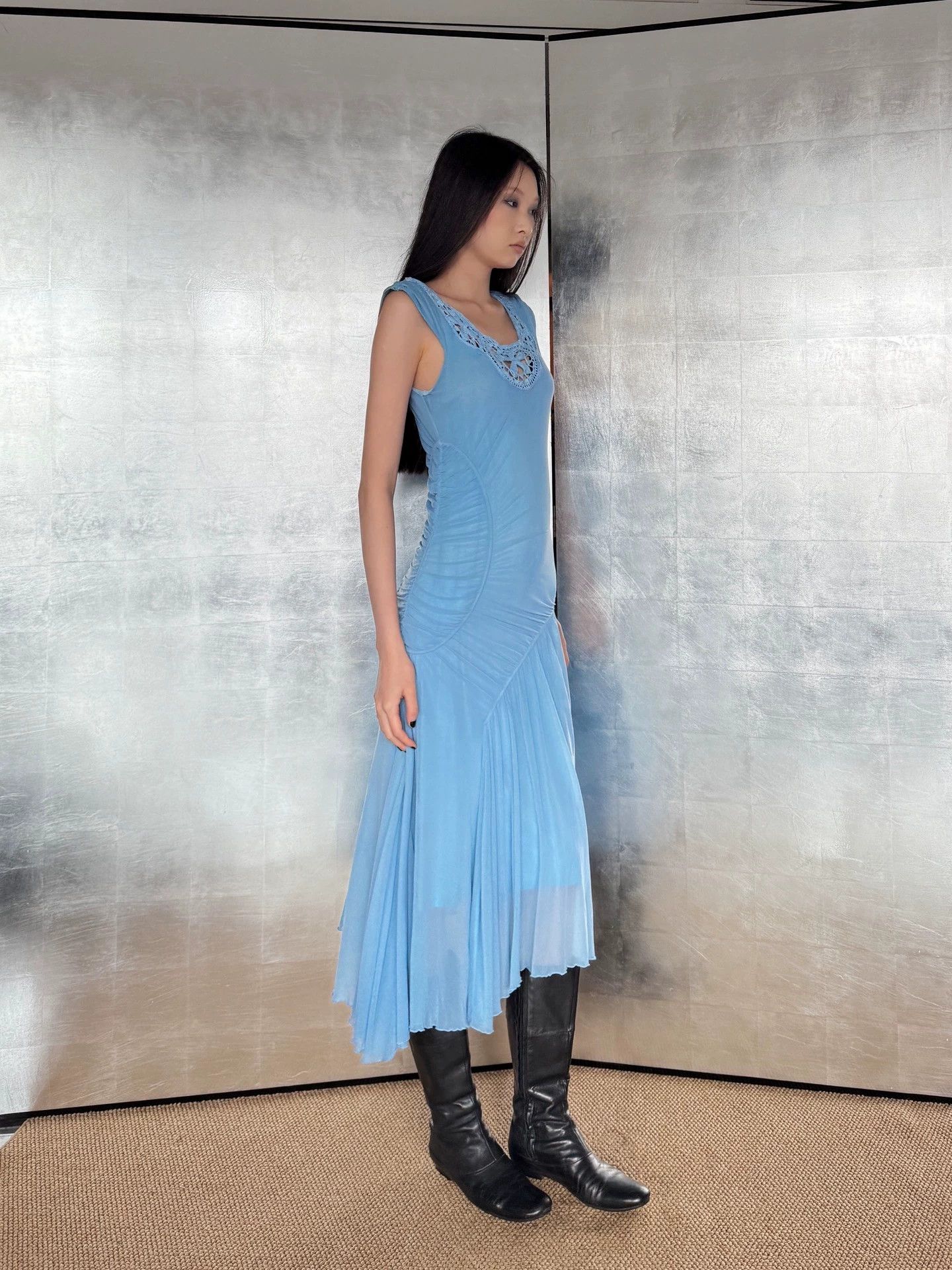 Vintage Vintage French Tulle Waist Tie Crochet 2L Dress Size XXL / US 16-18 / IT 52-54 - 5 Thumbnail