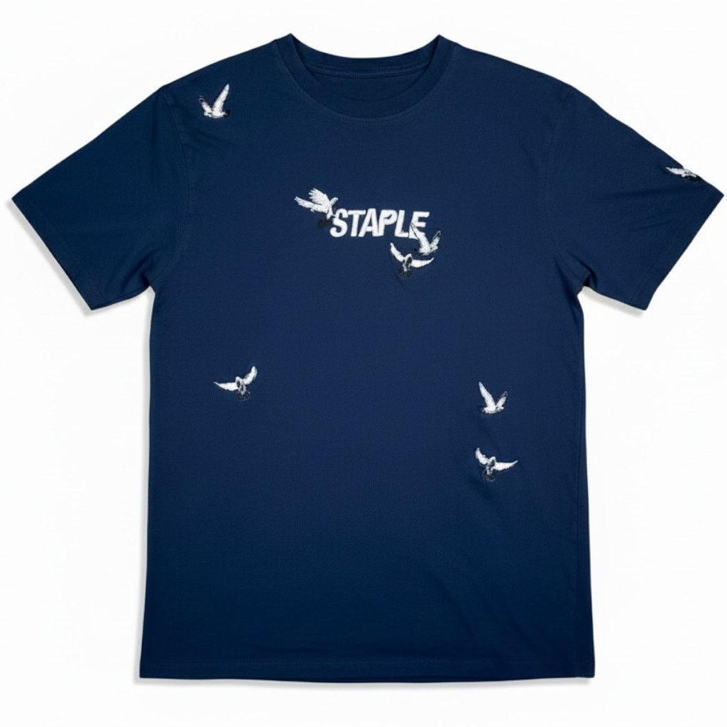 Staple Staple Men's Medium Navy Blue Pigeon Flock Logo T-Shirt Size US M / EU 48-50 / 2 - 1 Thumbnail