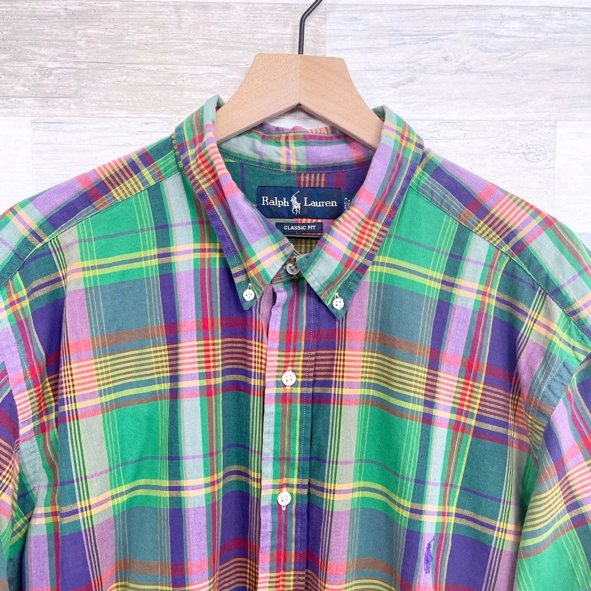 Ralph Lauren Ralph Lauren Classic Fit Shirt Green Madras Plaid Mens 2XB Size US XXL / EU 58 / 5 - 2 Thumbnail