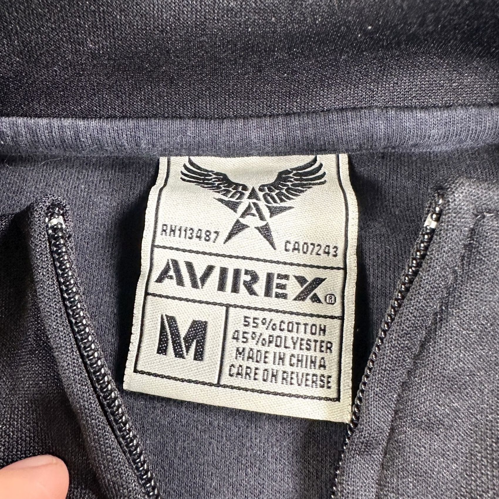 Avirex AVIREX Track Jacket Full Zip Black Mens XL Fleur de Lis Embroidered Gold Button Zipper Pull Size US XL / EU 56 / 4 - 4 Thumbnail