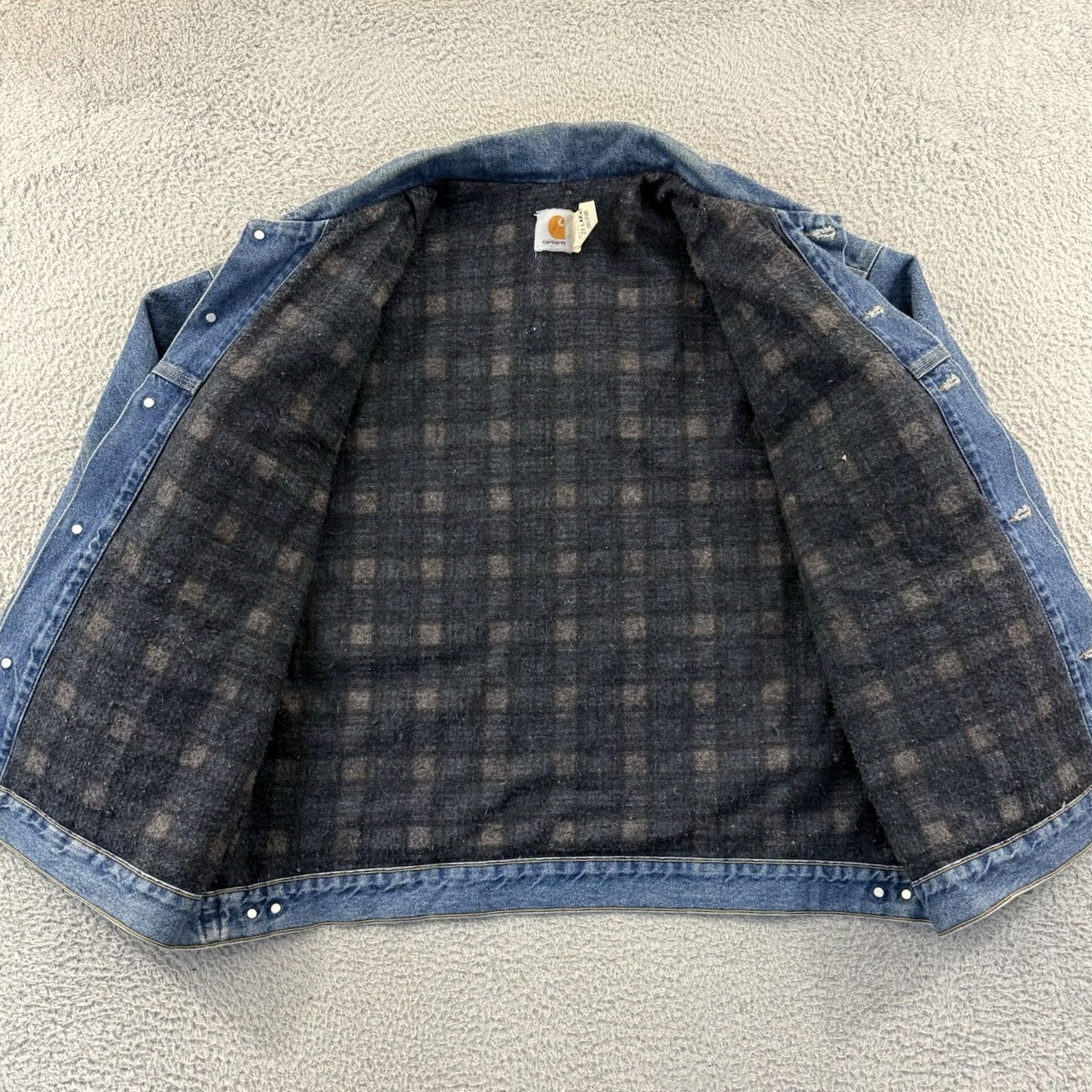 Carhartt VINTAGE Carhartt Denim Trucker Jacket Men’s 2XL Blue JB0998 Blanket Lined 90s Size US XXL / EU 58 / 5 - 7 Thumbnail