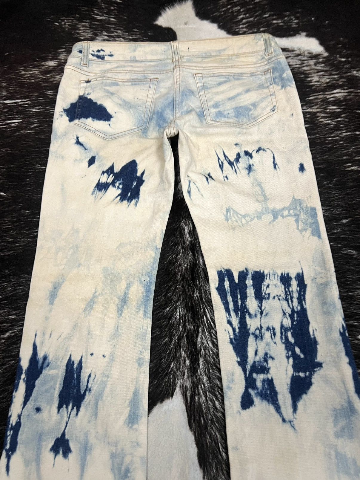 Balmain Balmain by Decarnin SS11 Tie-Dye Runway Biker Denim Jeans Size US 30 / EU 46 - 8 Thumbnail