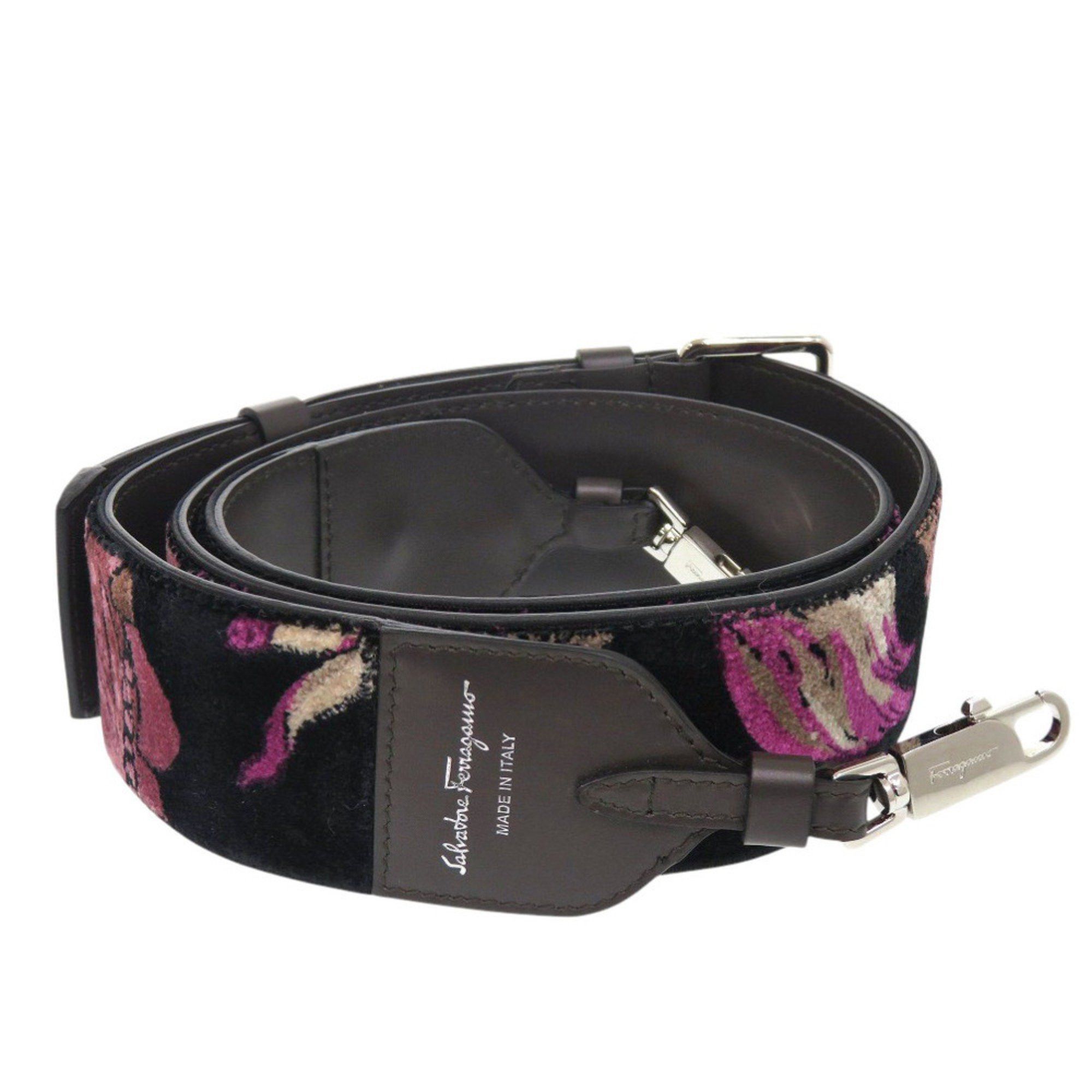 Salvatore Ferragamo Like new Salvatore Ferragamo leather and velour floral purple shoulder strap 0878 Size ONE SIZE - 1 Thumbnail