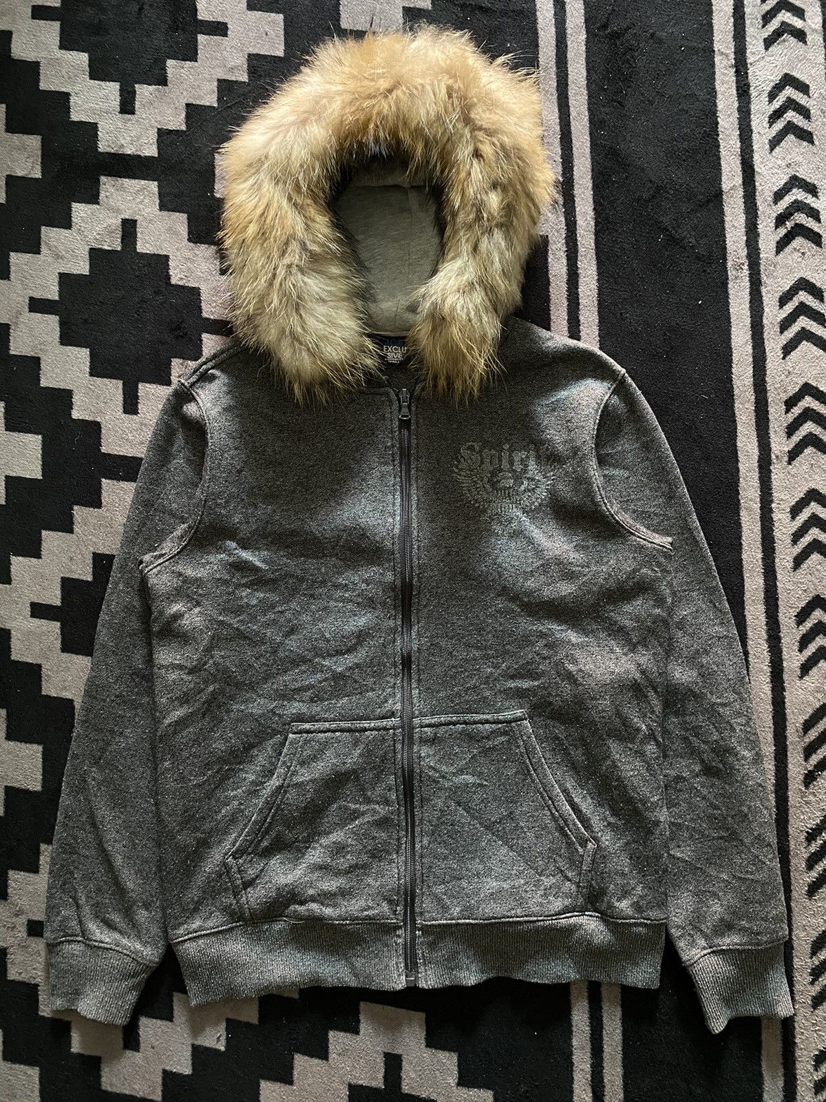 If Six Was Nine × Japanese Brand × Le Grande Bleu (L.G.B.) Vintage jcb spirit faux fur hoodie Size US S / EU 44-46 / 1 - 1 Thumbnail