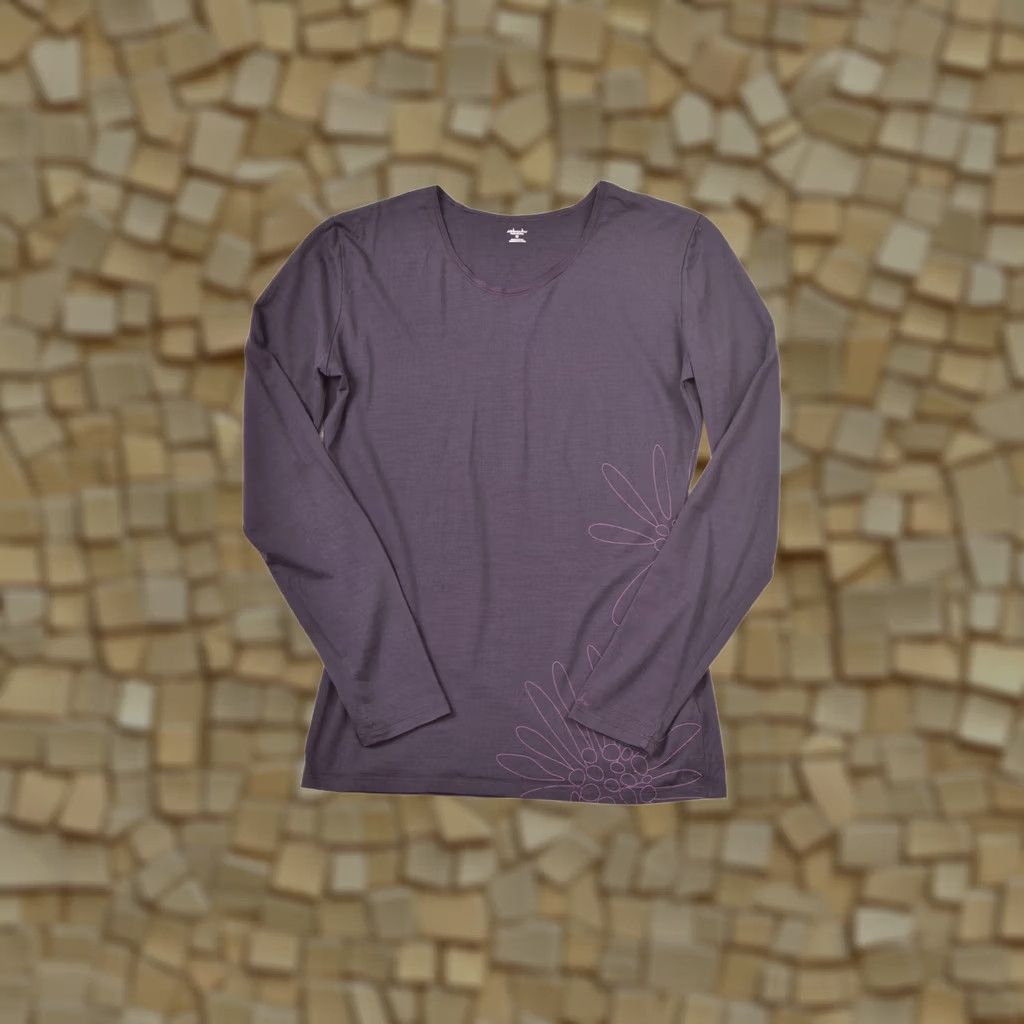 Icebreaker Icebreaker Pure Merino LS Flower Print Purple Shirt Womens M Size M / US 6-8 / IT 42-44 - 1 Thumbnail