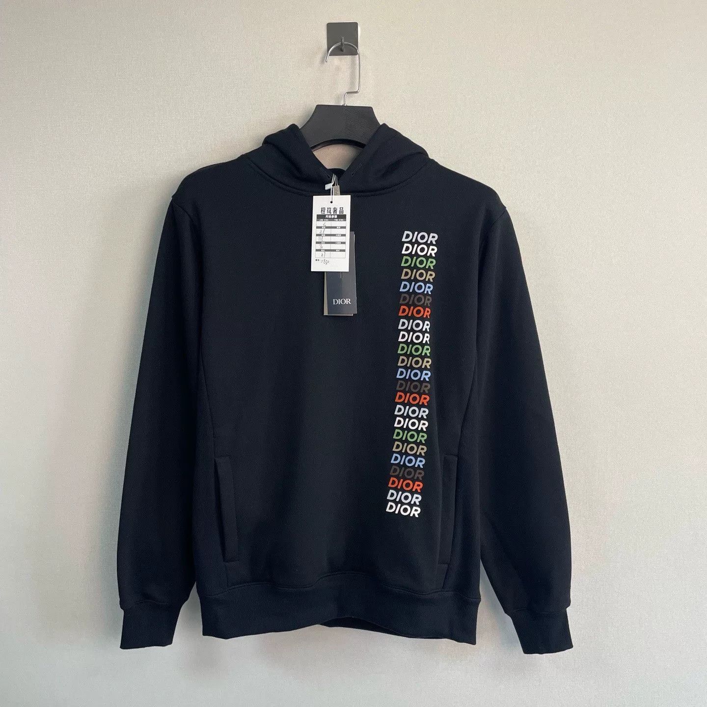 Dior dior letter print black hoodie sweatshirt Size S / US 4 / IT 40 - 1 Thumbnail