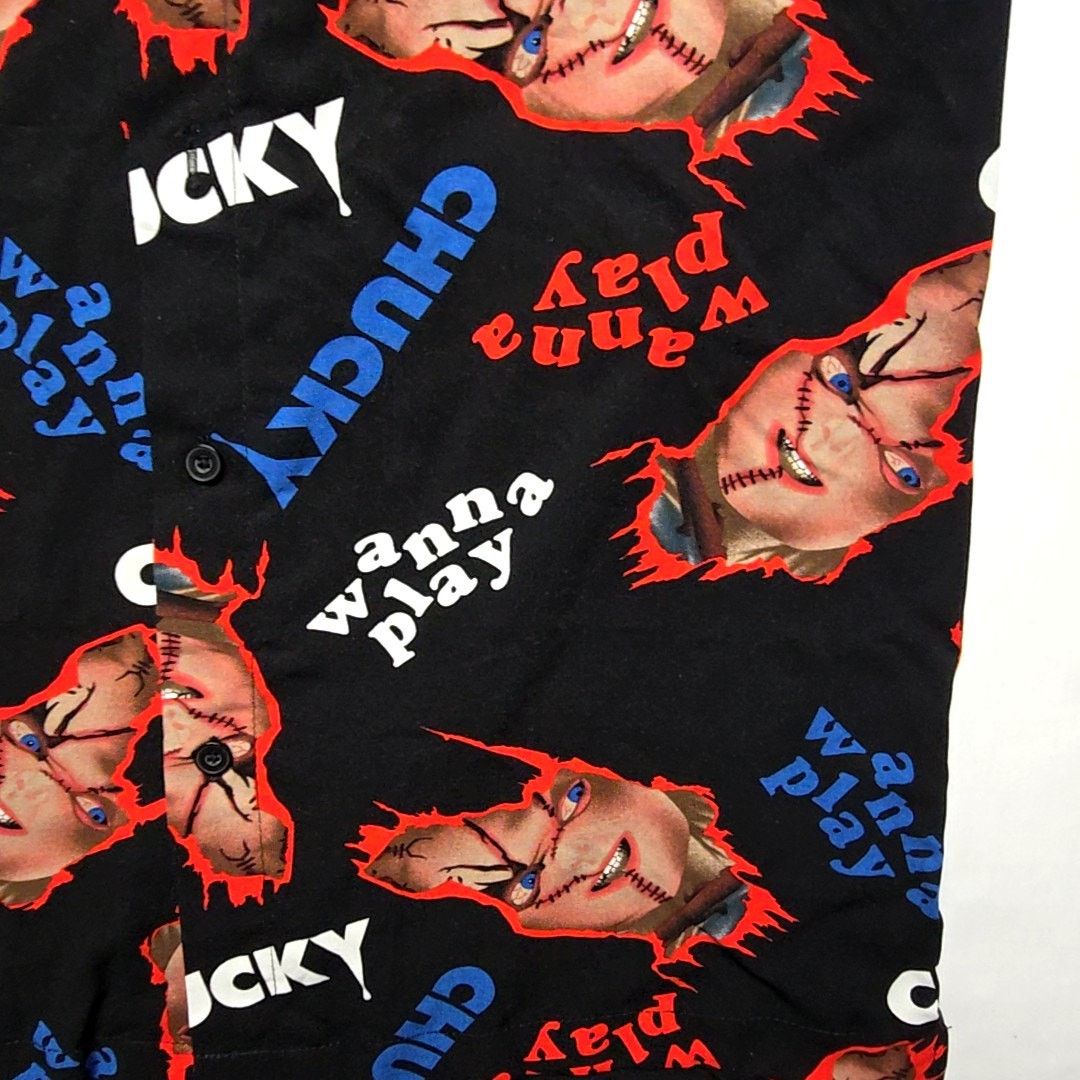Other Chucky Horror Movie Shirt Wanna Play AOP Medium Button Up Size US M / EU 48-50 / 2 - 5 Thumbnail
