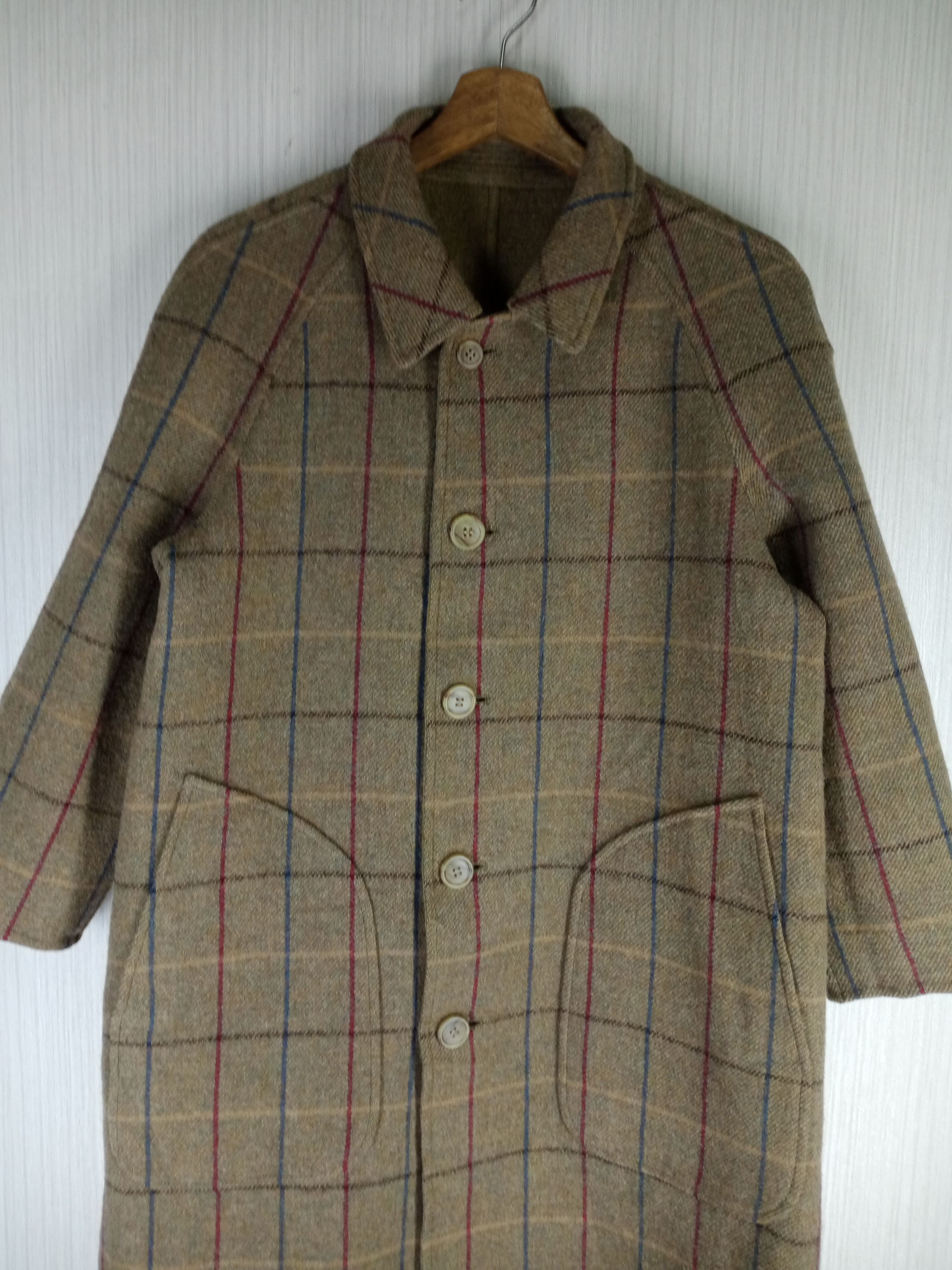 Burberry Rare Vintage 80s Burberrys Reversible Wool Long Jacket Size US M / EU 48-50 / 2 - 6 Thumbnail
