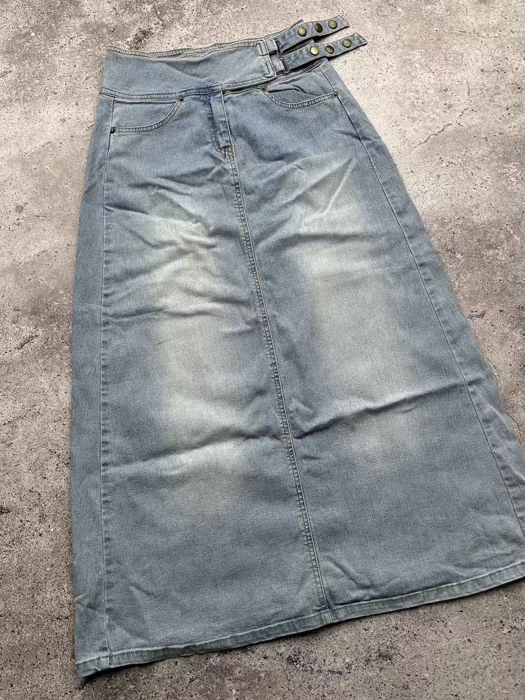 Japanese Brand Vintage Denim Flare Skirt C363(V308) Size 25" / US 0 / IT 36 - 2 Thumbnail