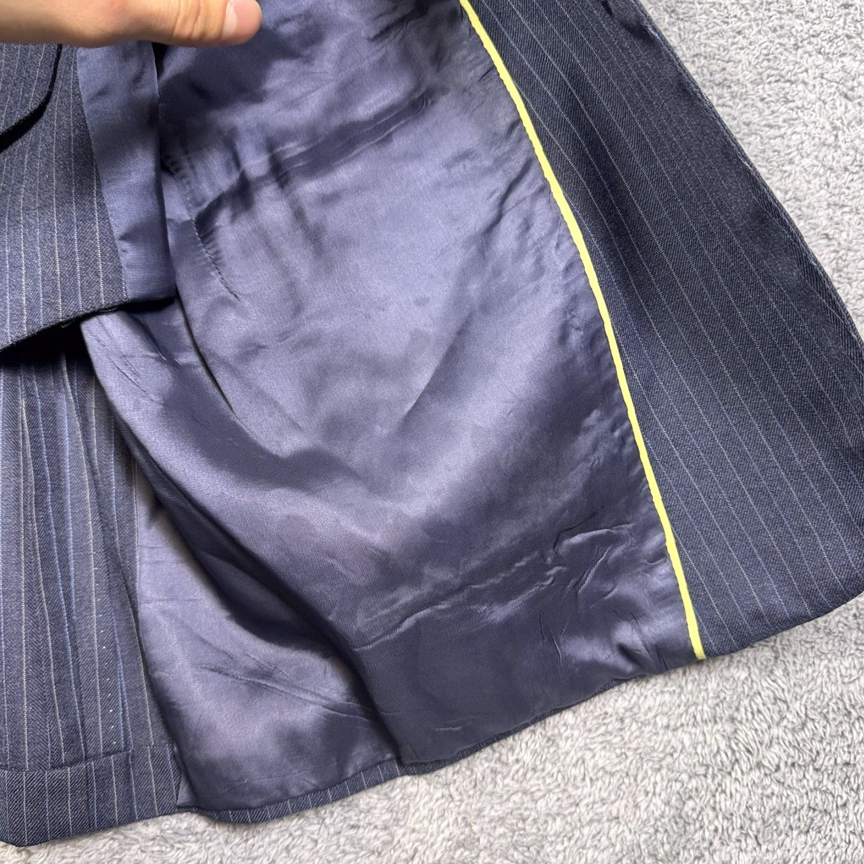 Austin Reed VINTAGE Austin Reed Suit Mens 40L 34x31 Regentaire 3 Piece Slacks Jacket Vest USA Stripe Stripe Wool Blue Pattern 80s 90s City Classic Preppy Dad Mens Size US XXS / EU 40 - 4 Thumbnail