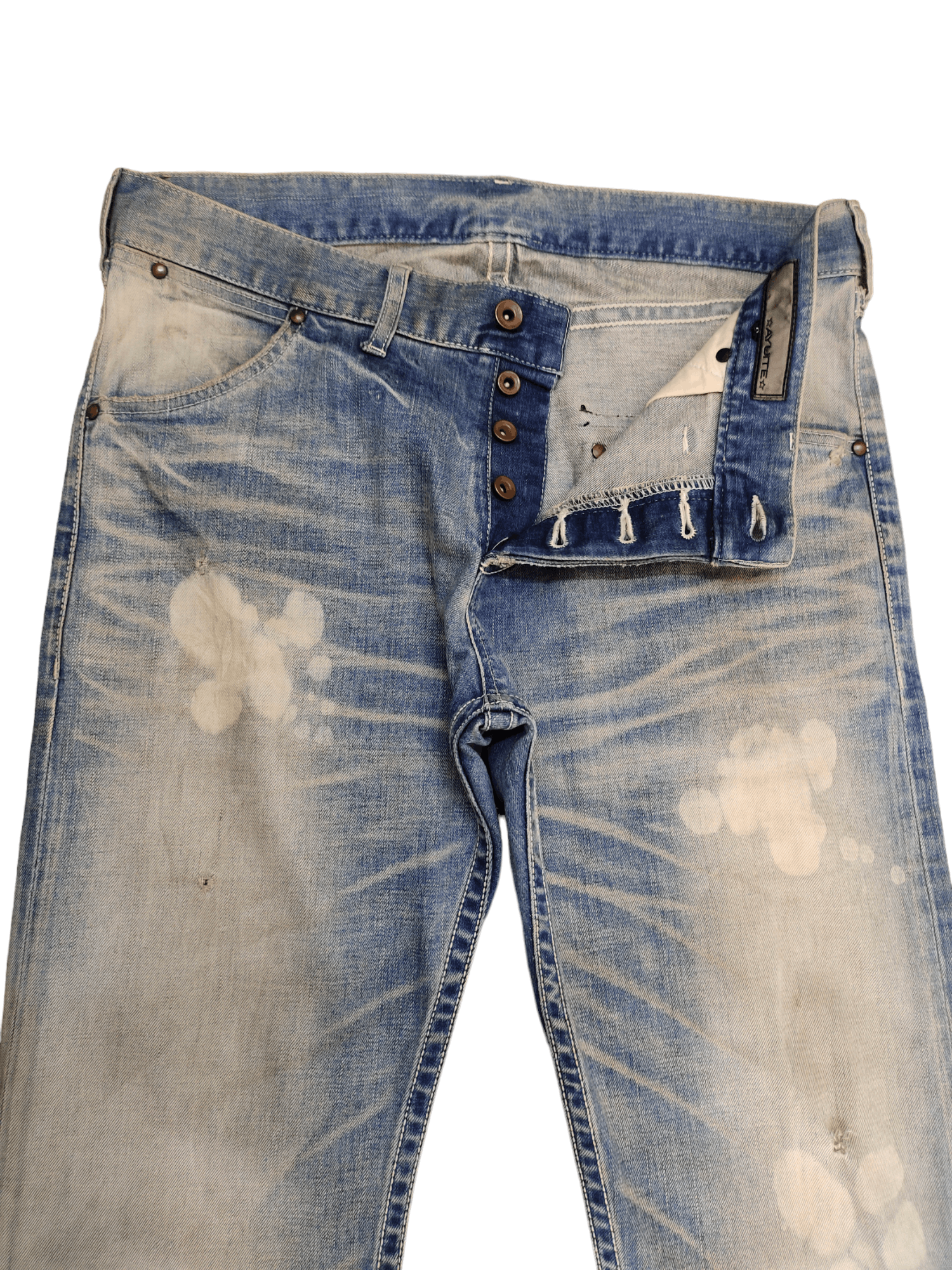 Issey Miyake Flare Jeans Ayuite Issey Miyake Distress Faded Bootcut Y2k Size US 34 / EU 50 - 8 Thumbnail