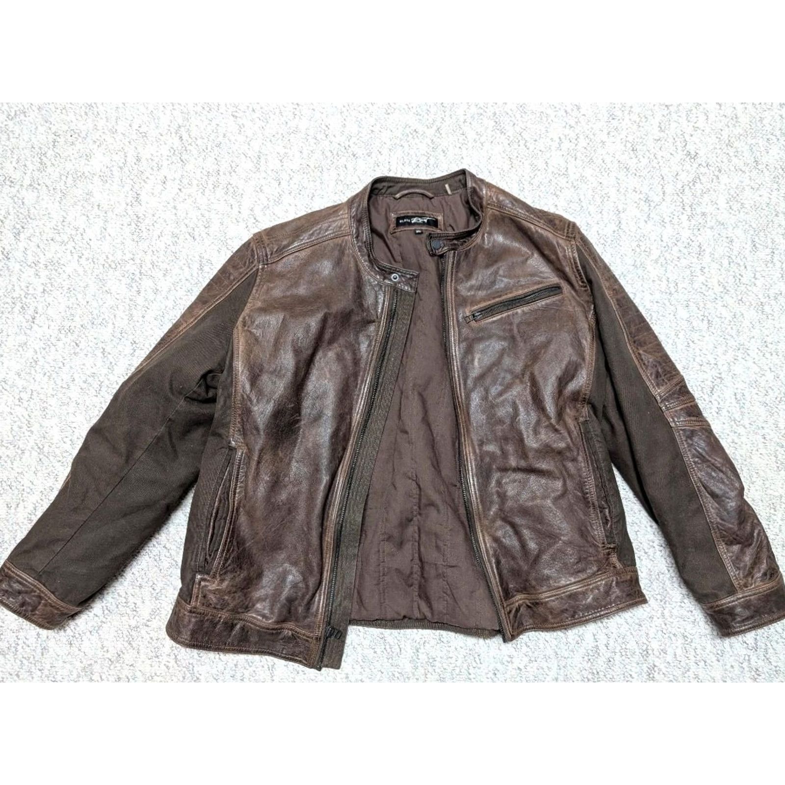Vintage VINTAGE Black Rivet leather jacket motorcycle Jacket 2XL Brown Mens 48-50 3 pocket patina MAD MAX CAFÉ RACER Y2K vintage motorcycle jacket Size US XXL / EU 58 / 5 - 3 Thumbnail