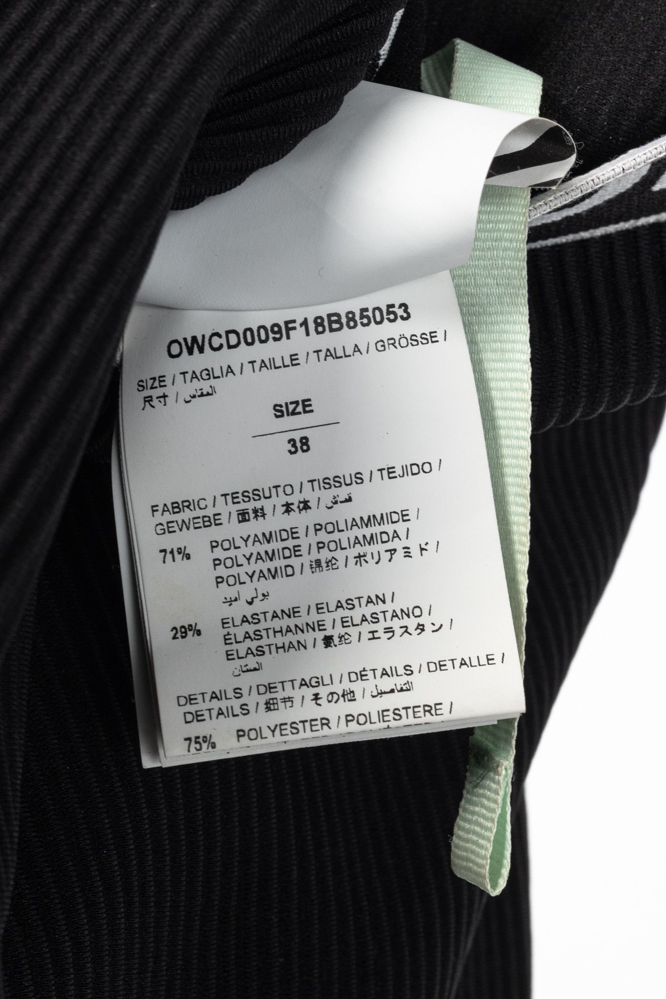 Off-White Off-White Black Logo-Waistband Ribbed Leggings Size 27" / US 4 / IT 40 - 8 Thumbnail