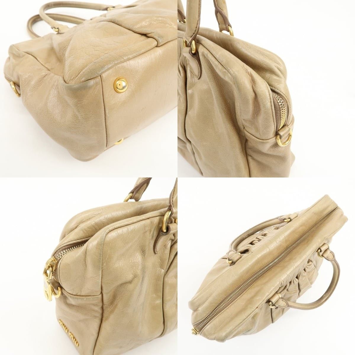 Miu Miu Miu Miu Nappa Leather Satchel Tan Size ONE SIZE - 5 Thumbnail