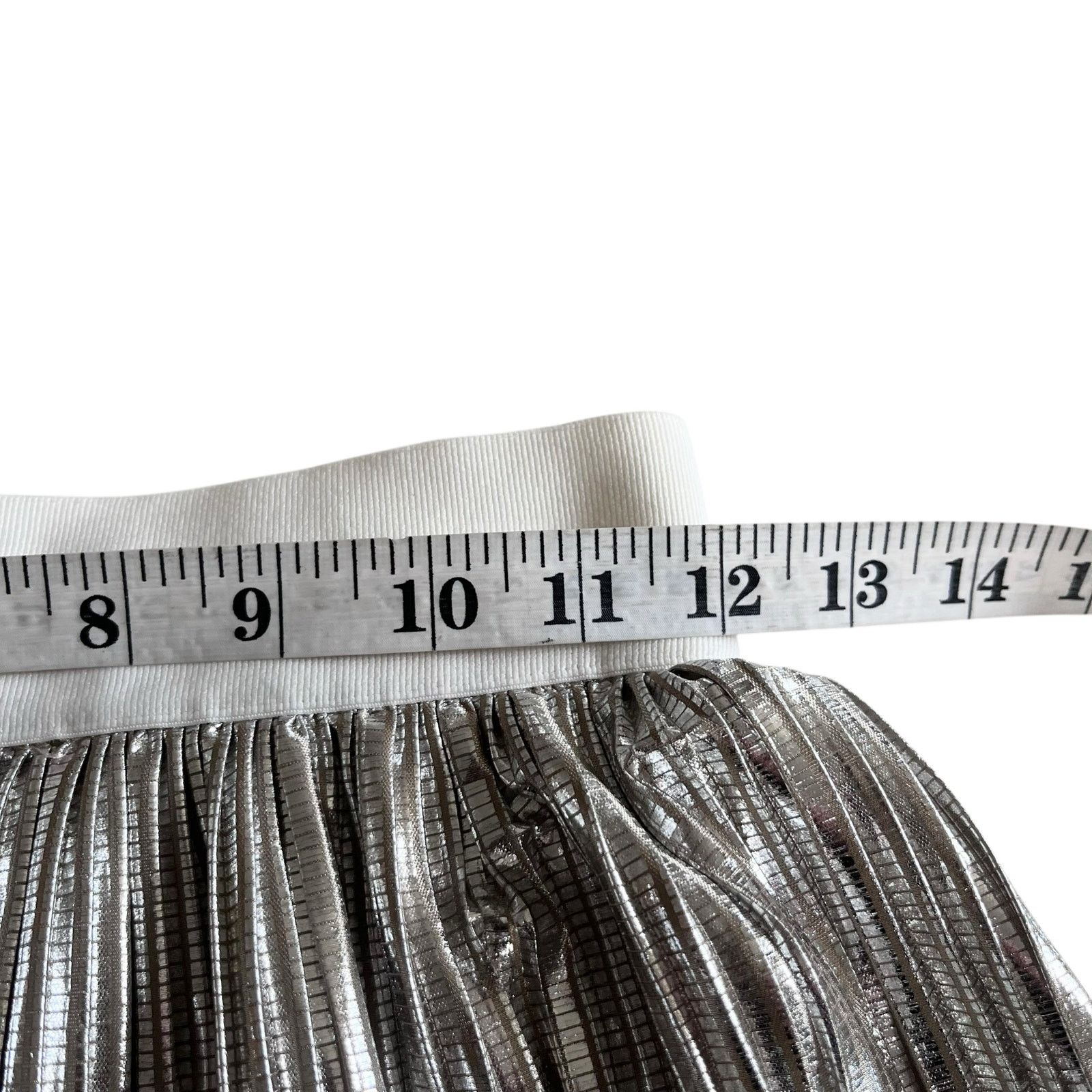 Alice + Olivia Alice + Olivia Mikaela Silver Metallic Pleated Midi Skirt Size 25" / US 0 / IT 36 - 6 Thumbnail
