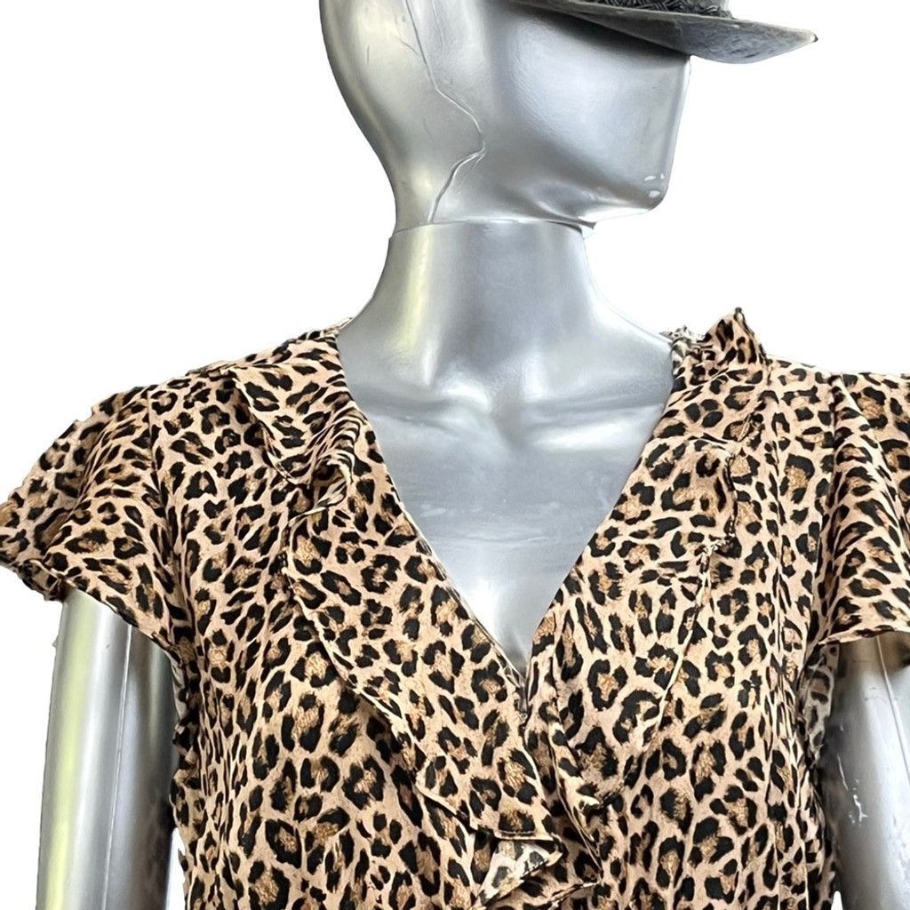 Other Chic Leopard Print Jumpsuit with Wrap Detail & Belt – NWT Size L / US 10 / IT 46 - 11 Thumbnail
