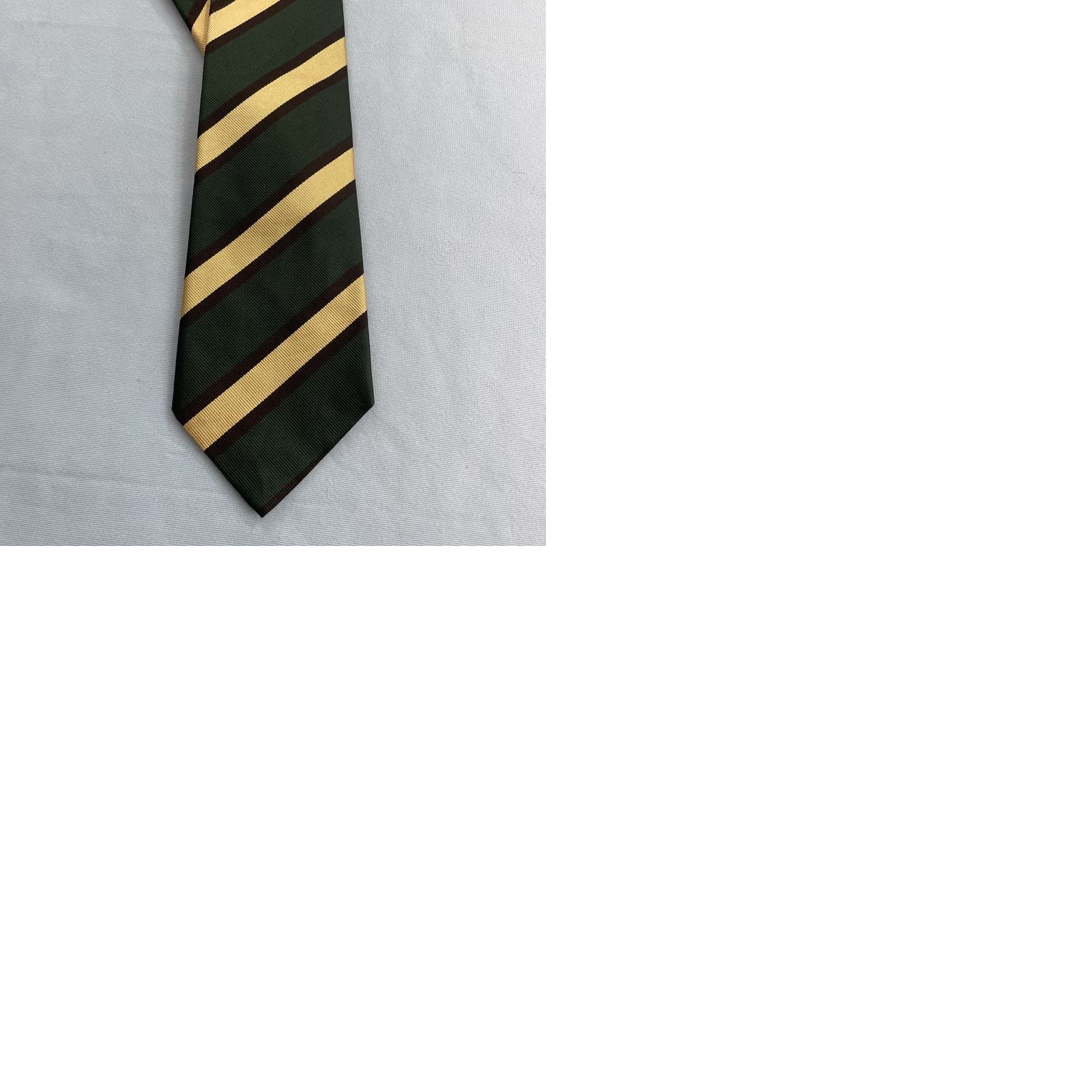 Club Room VINTAGE Club Room Tie Shirt Mens 3.5x57 Green Black Cream Repp Stripe 100% Silk USA Necktie Size ONE SIZE - 12 Thumbnail