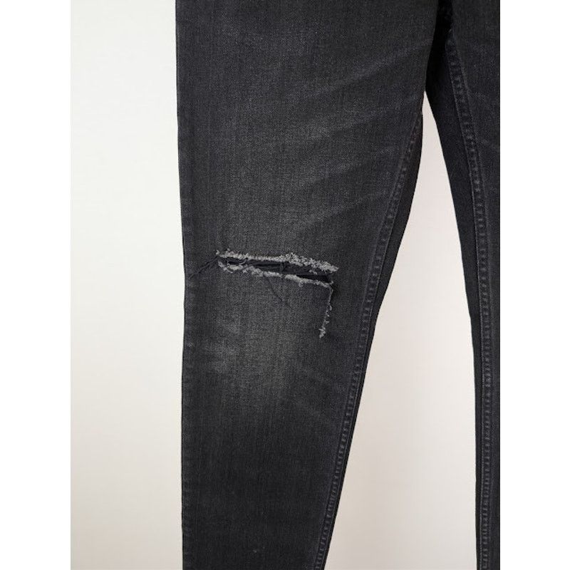 Balenciaga o1rshd1 Skinny Distressed Slim-Fit Denim Jeans in Black Size US 29 - 8 Thumbnail