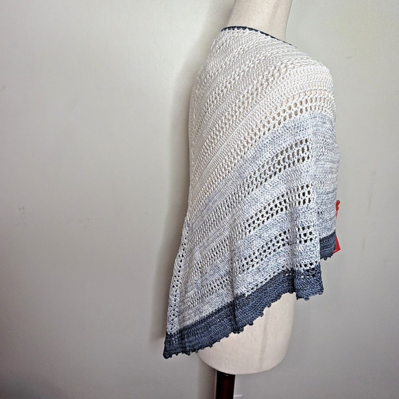 Other Crochet Shawl Sarong Wrap Handmade FEZA Cotton Viscose Yarn Size ONE SIZE - 8 Thumbnail