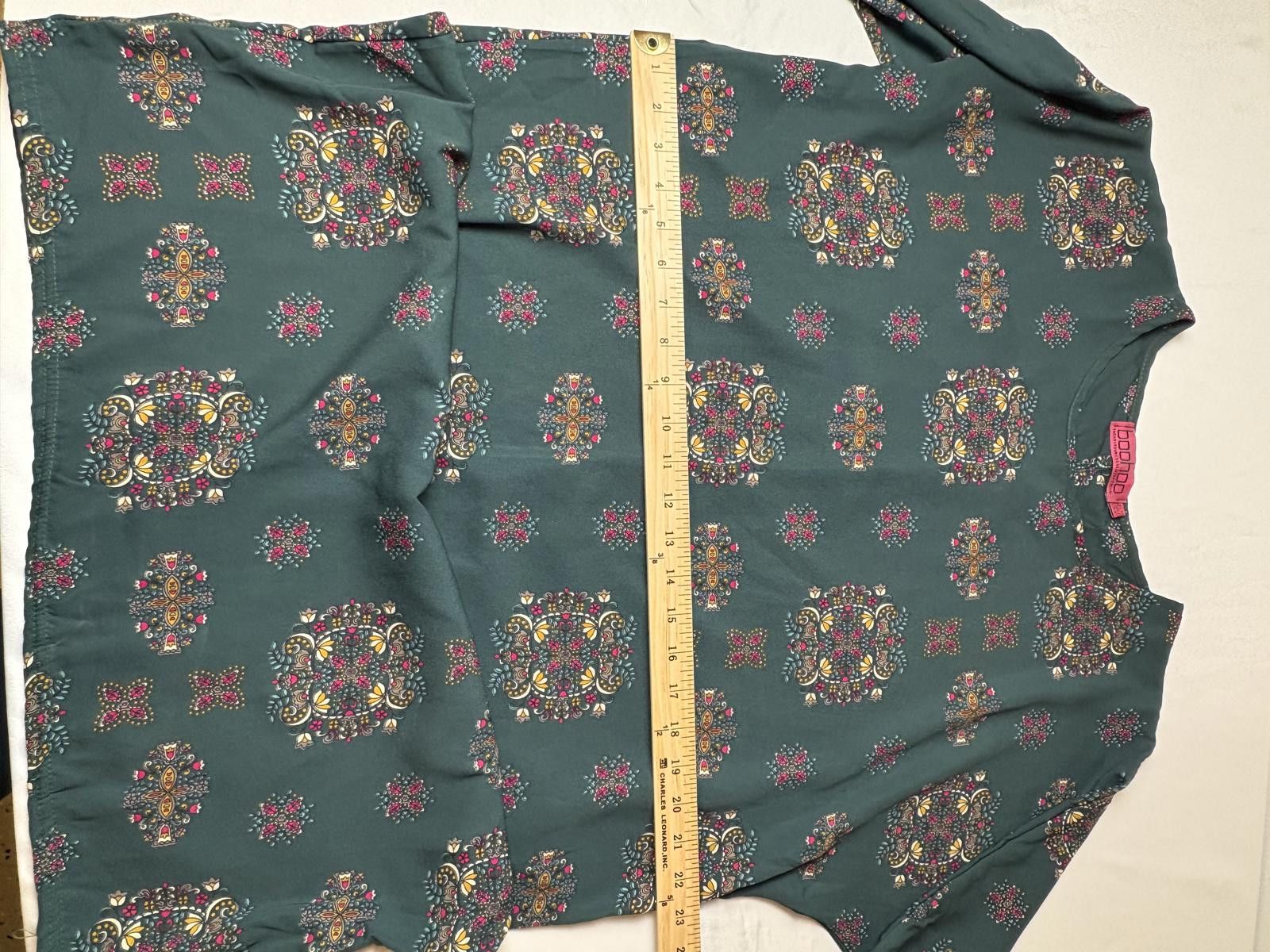 Boohoo Dark green printed mid length dress Size M / US 6-8 / IT 42-44 - 3 Thumbnail