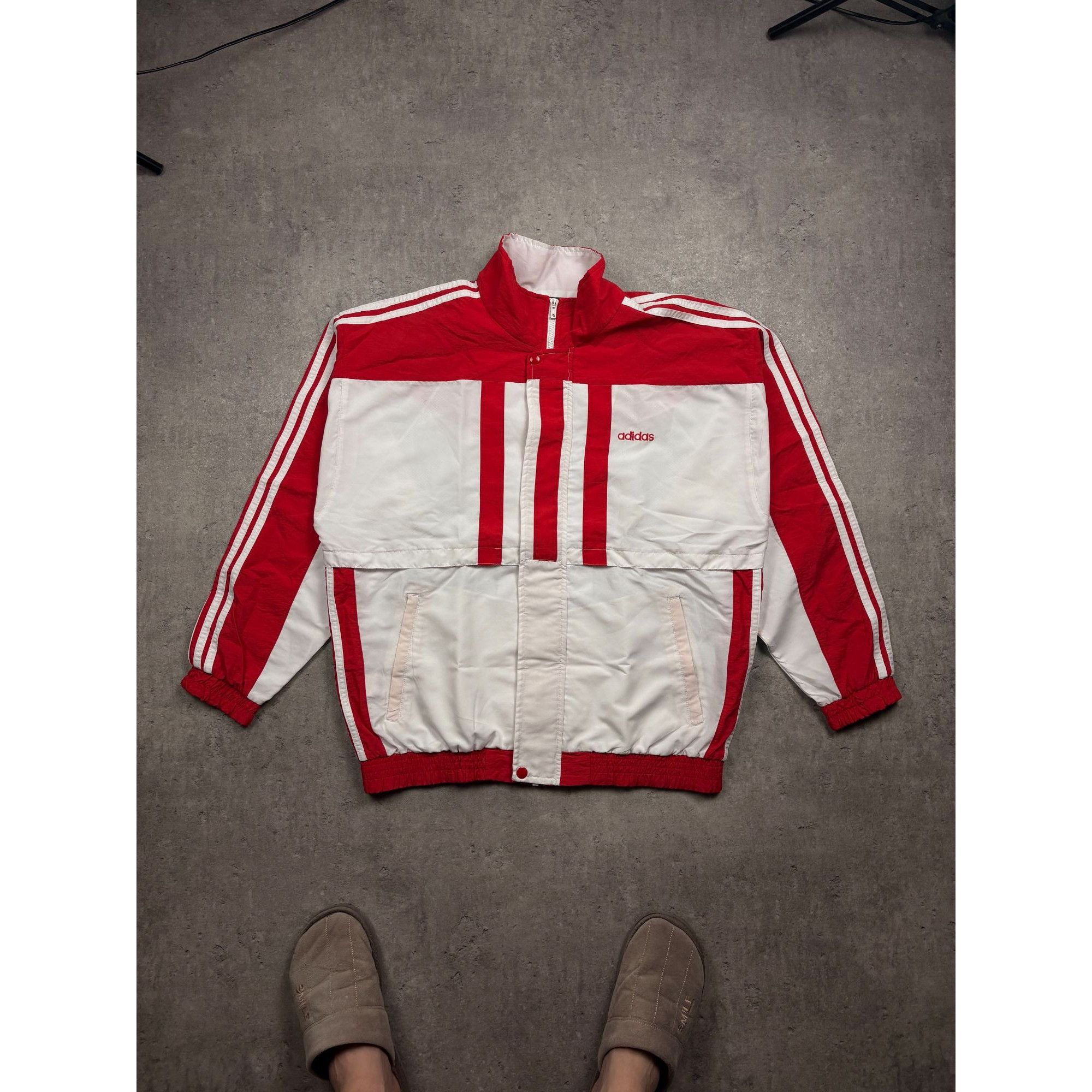 Adidas Adidas Red & White Vintage Taekwondo Jacket With Bold Stripe Size US L / EU 52-54 / 3 - 1 Thumbnail