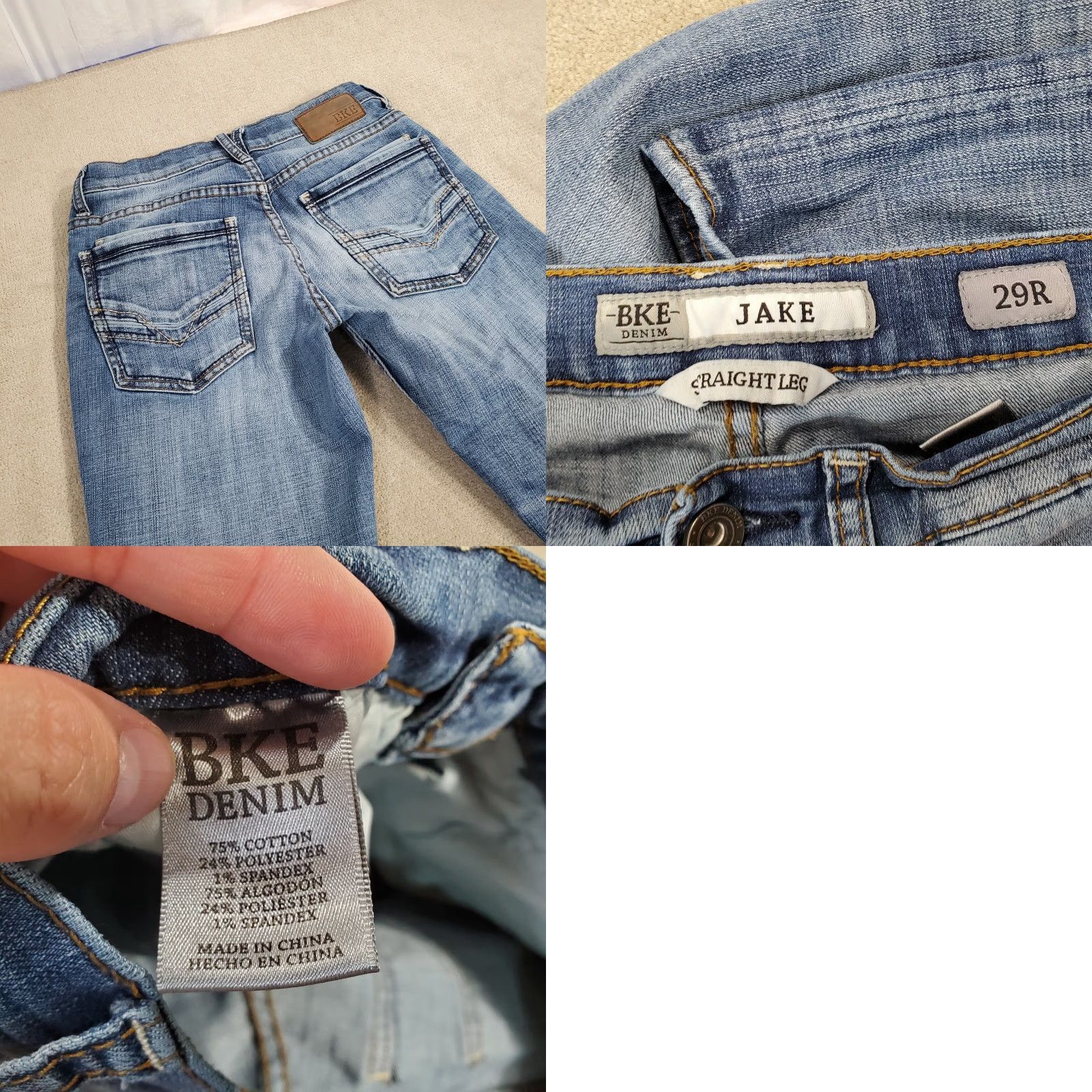 Vintage BKE Jeans Mens 29 Blue Straight Leg Buckle Denim Medium Wash Regular Inseam 31 Size US 29 - 8 Thumbnail