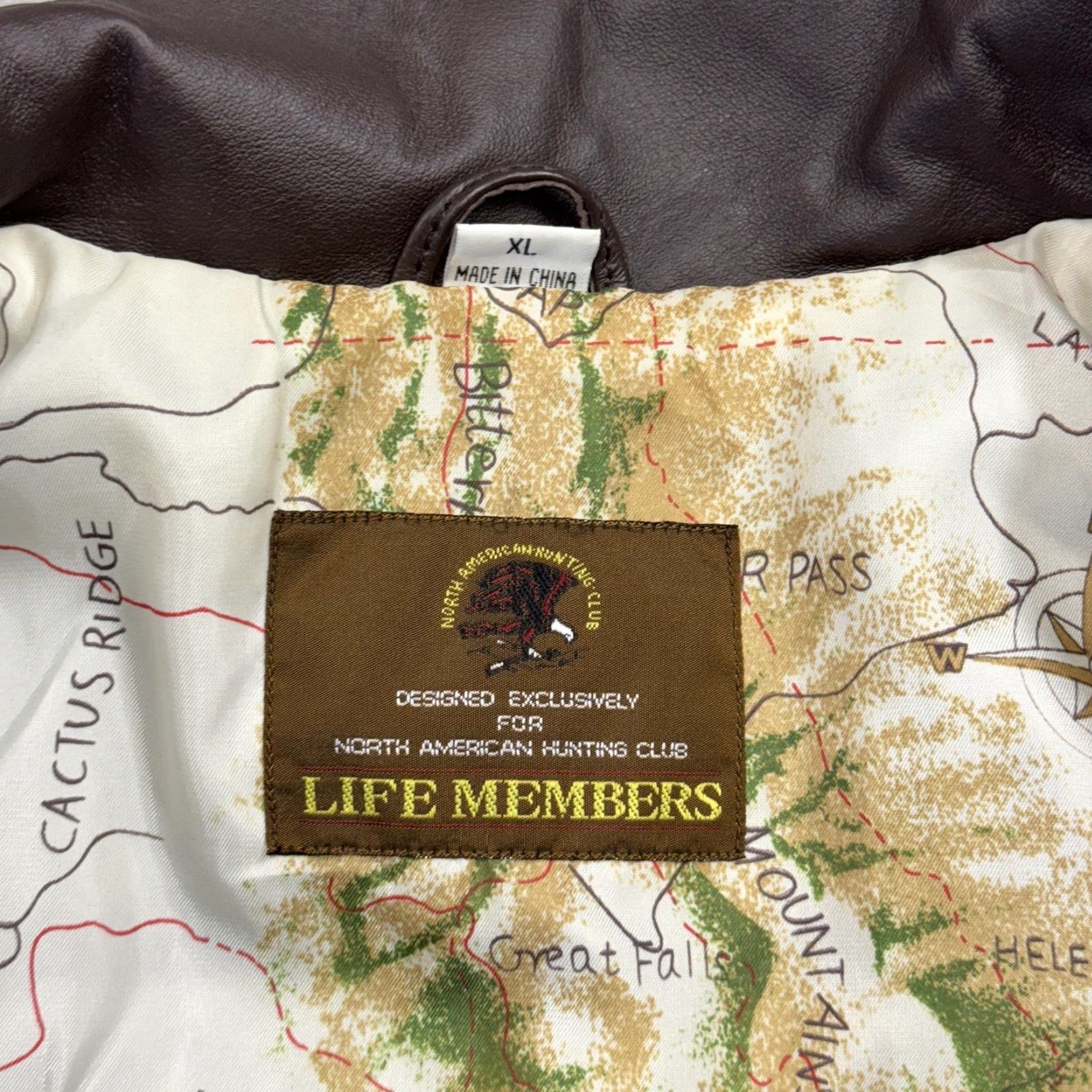 Vintage VINTAGE North American Hunting Club Jacket Men’s XL Brown Leather Bomber Life Member Size US XL / EU 56 / 4 - 5 Thumbnail