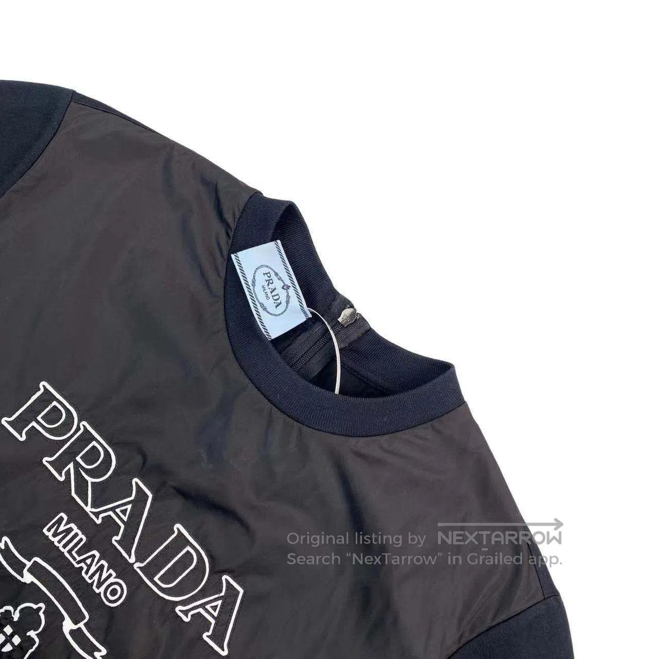 Prada Prada 23SS letter logo splicing crew neck short sleeves| Size XS / US 0-2 / IT 36-38 - 3 Thumbnail