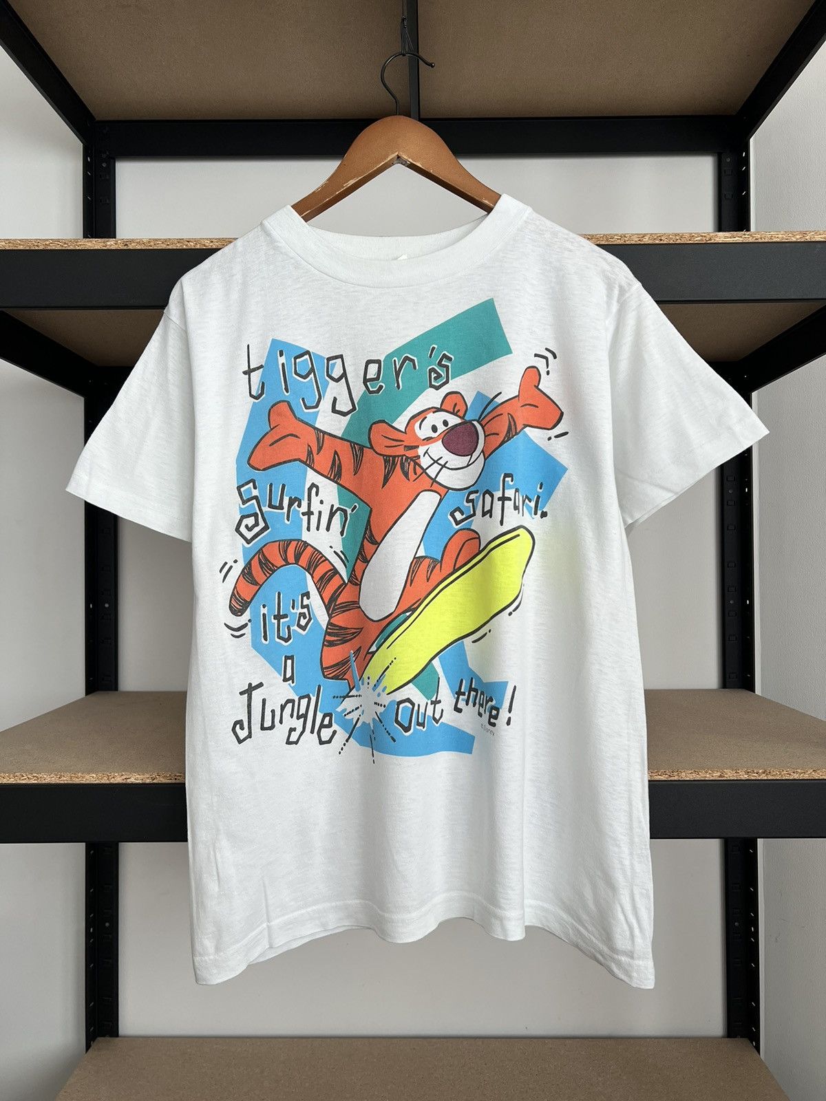 Disney Vintage 80s Tigger Disney Cartoon White T-shirt Size US M / EU 48-50 / 2 - 1 Thumbnail