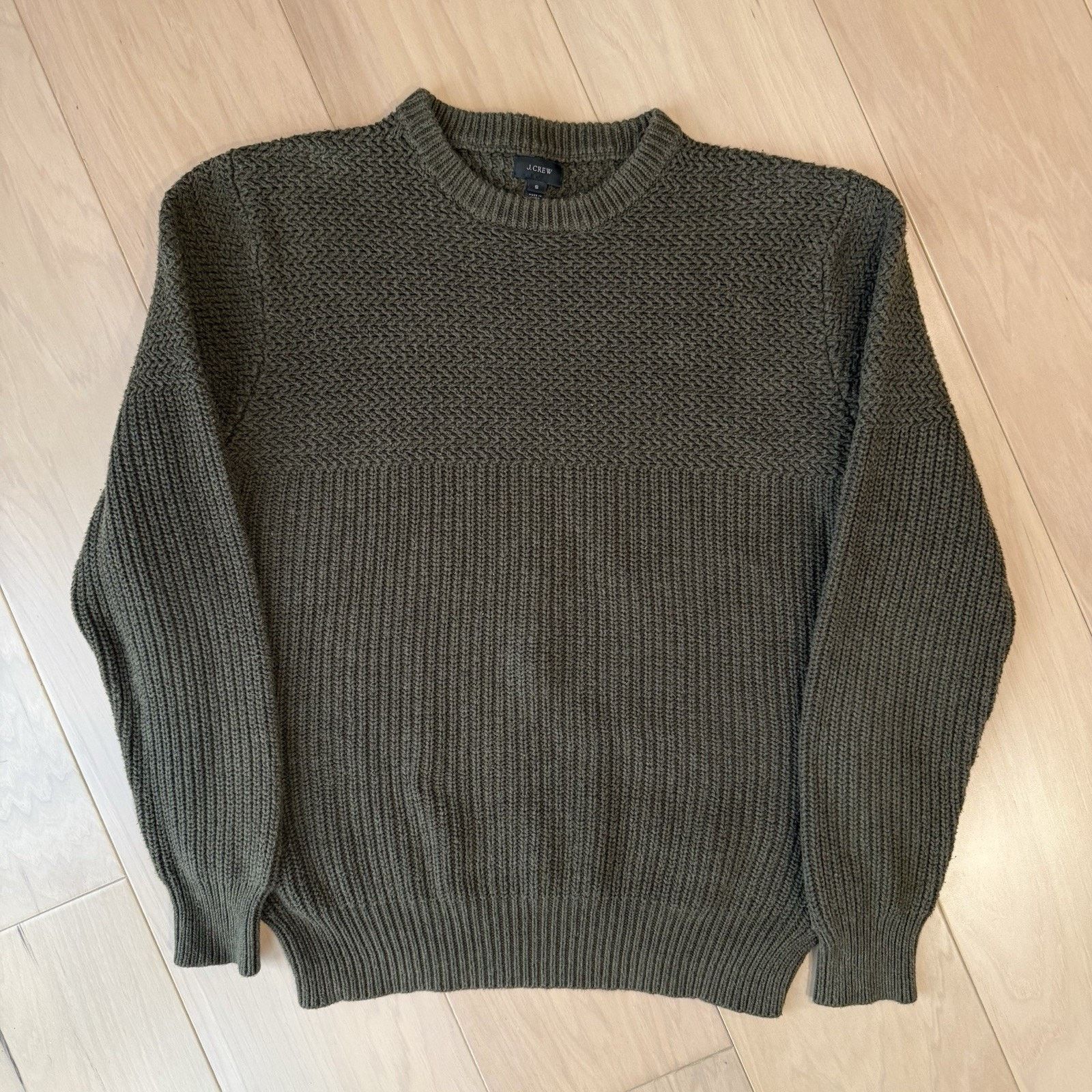 J.Crew J Crew Sweater Small Olive Green Cotton Knit Pullover Size US S / EU 44-46 / 1 - 2 Thumbnail