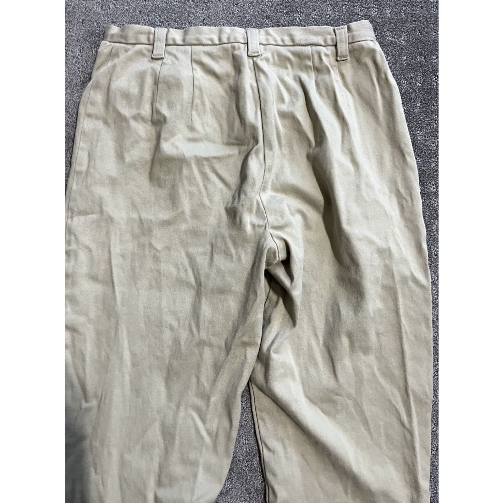 Loft VINTAGE LOFT Ann Taylor Pants 4P Petite Beige Twill 98% Cotton 2% Spandex Capri Straight Belt Loops Ankle Slits Women Size 27" / US 4 / IT 40 - 4 Thumbnail