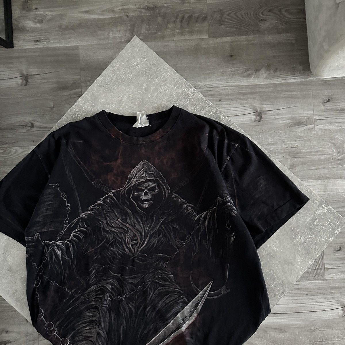Vintage Vintage 90s Skull Gargoyle AOP tee rare horror hype y2k og Size US XL / EU 56 / 4 - 3 Thumbnail