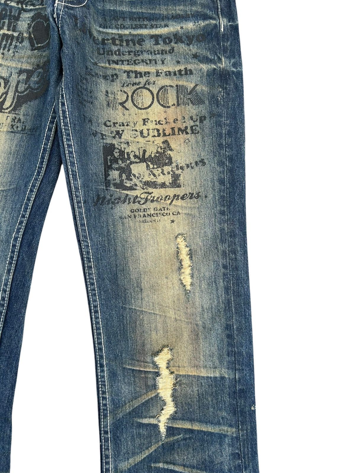 Kapital JACKROSE ROCK JAPANESE DISTRESSED DENIM JEANS Size US 31 - 3 Thumbnail