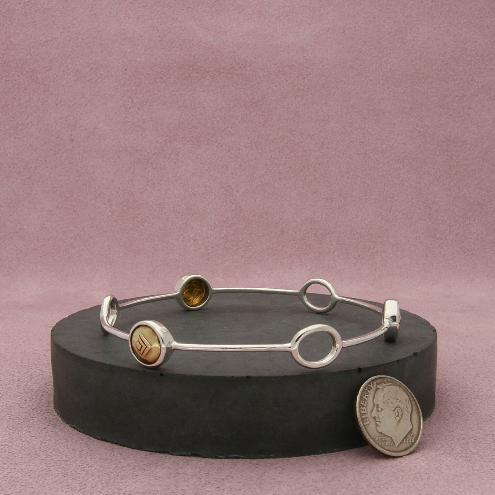 Sterling Silver silpada sterling silver & brass stack bracelet size 8.25in Size ONE SIZE - 2 Thumbnail